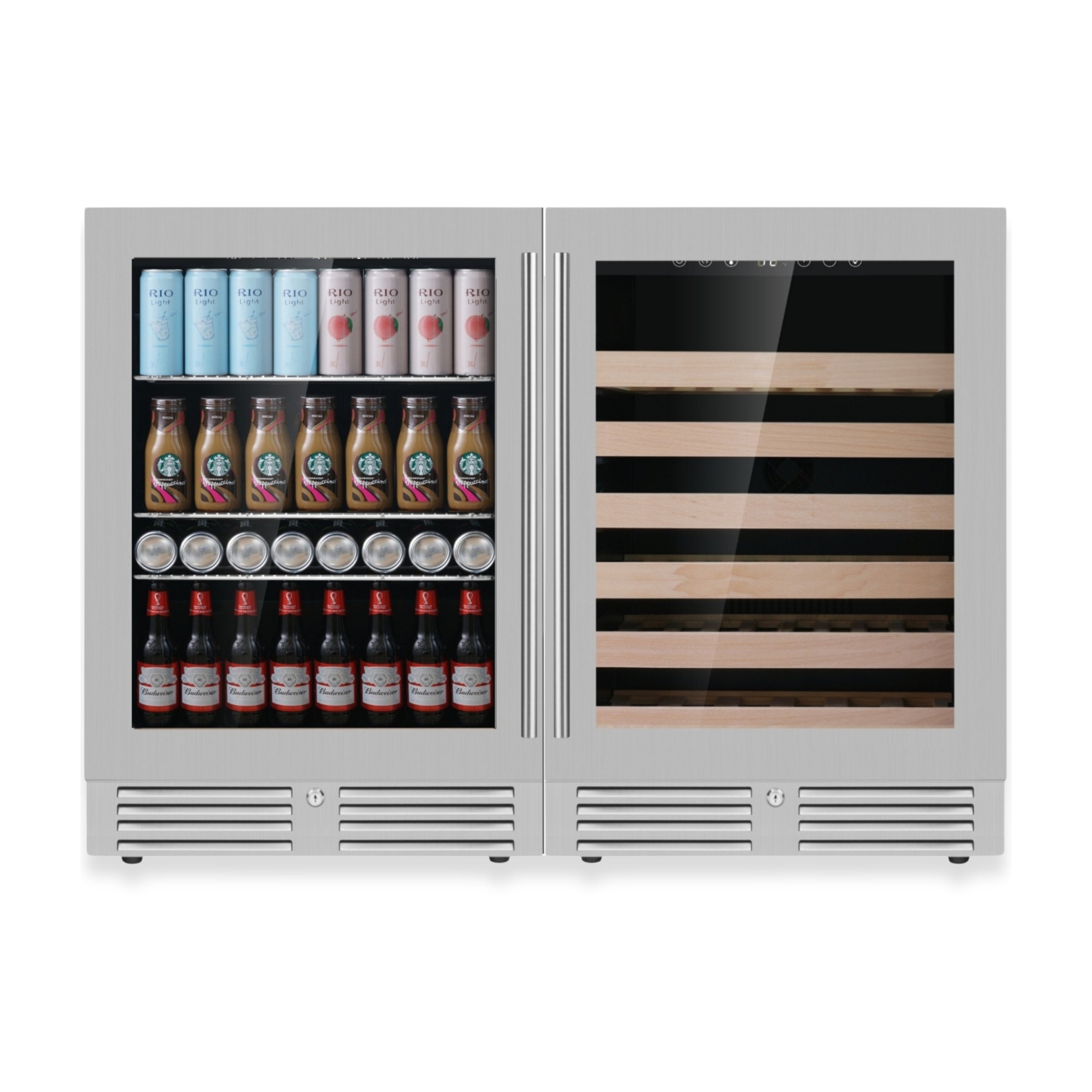 KingsBottle Ultimate Under-Bench Wine & Beverage Refrigerator Combo