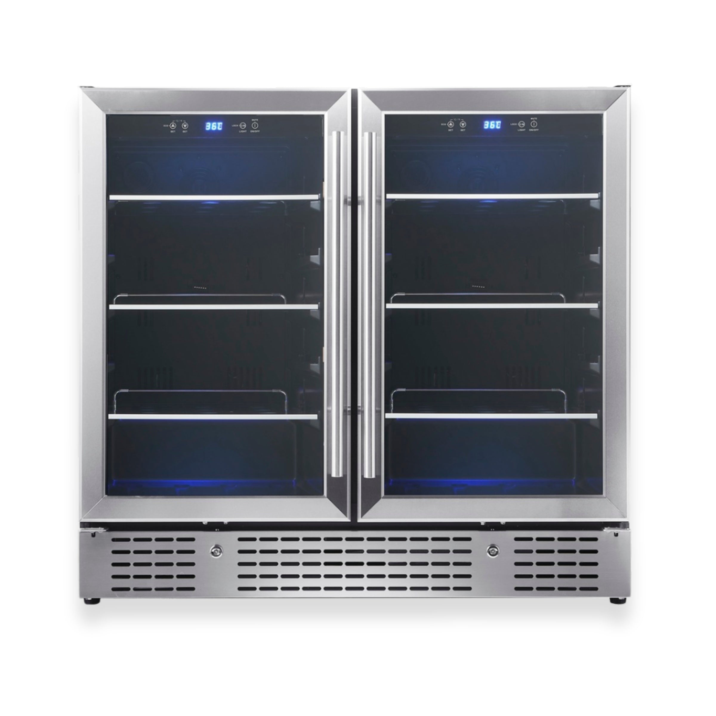 KingsBottle 36” Under-Counter Dual Zone Beverage Cooler – Stainless Steel