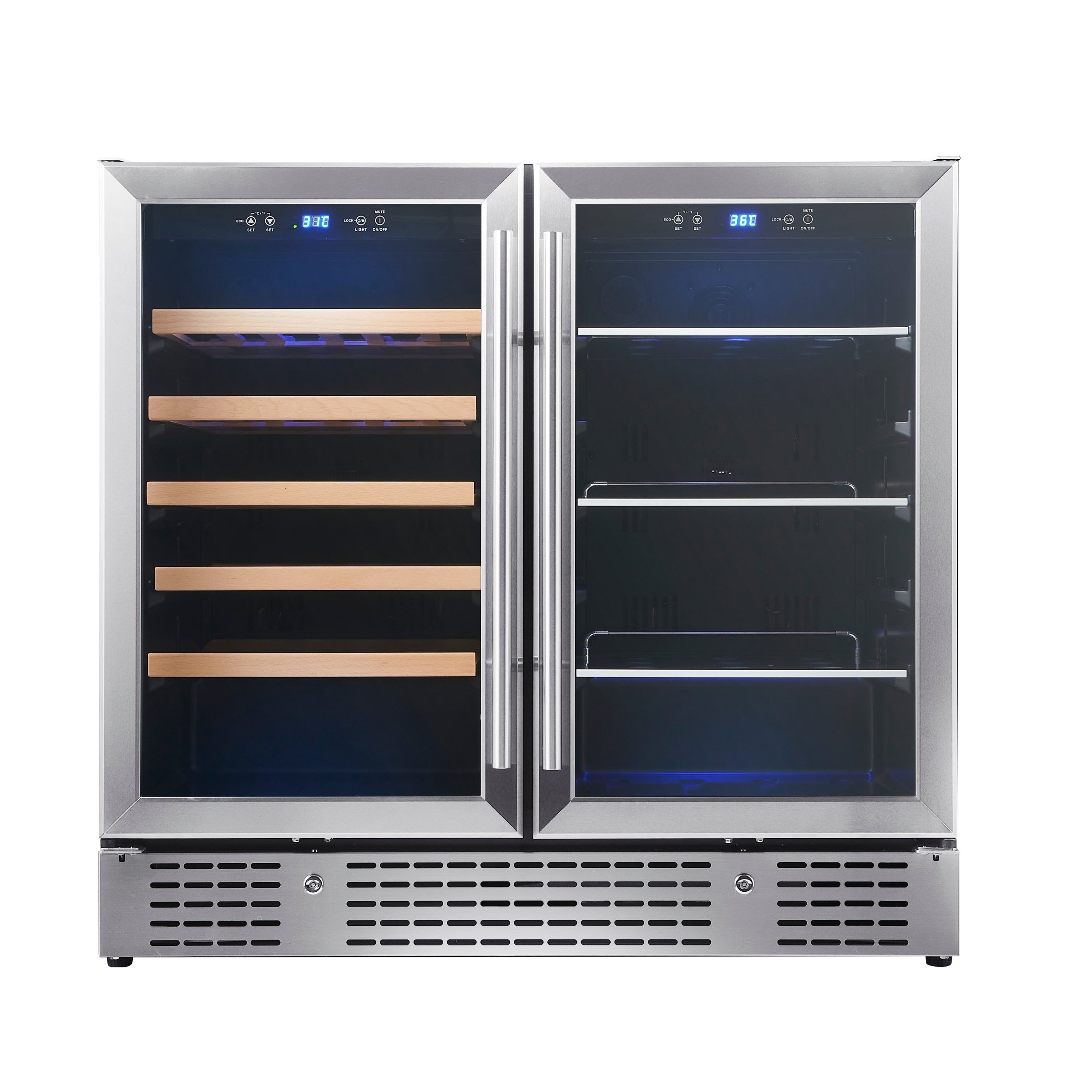 KingsBottle 36" Dual-Zone Beer & Wine Cooler with Low-E Glass Door