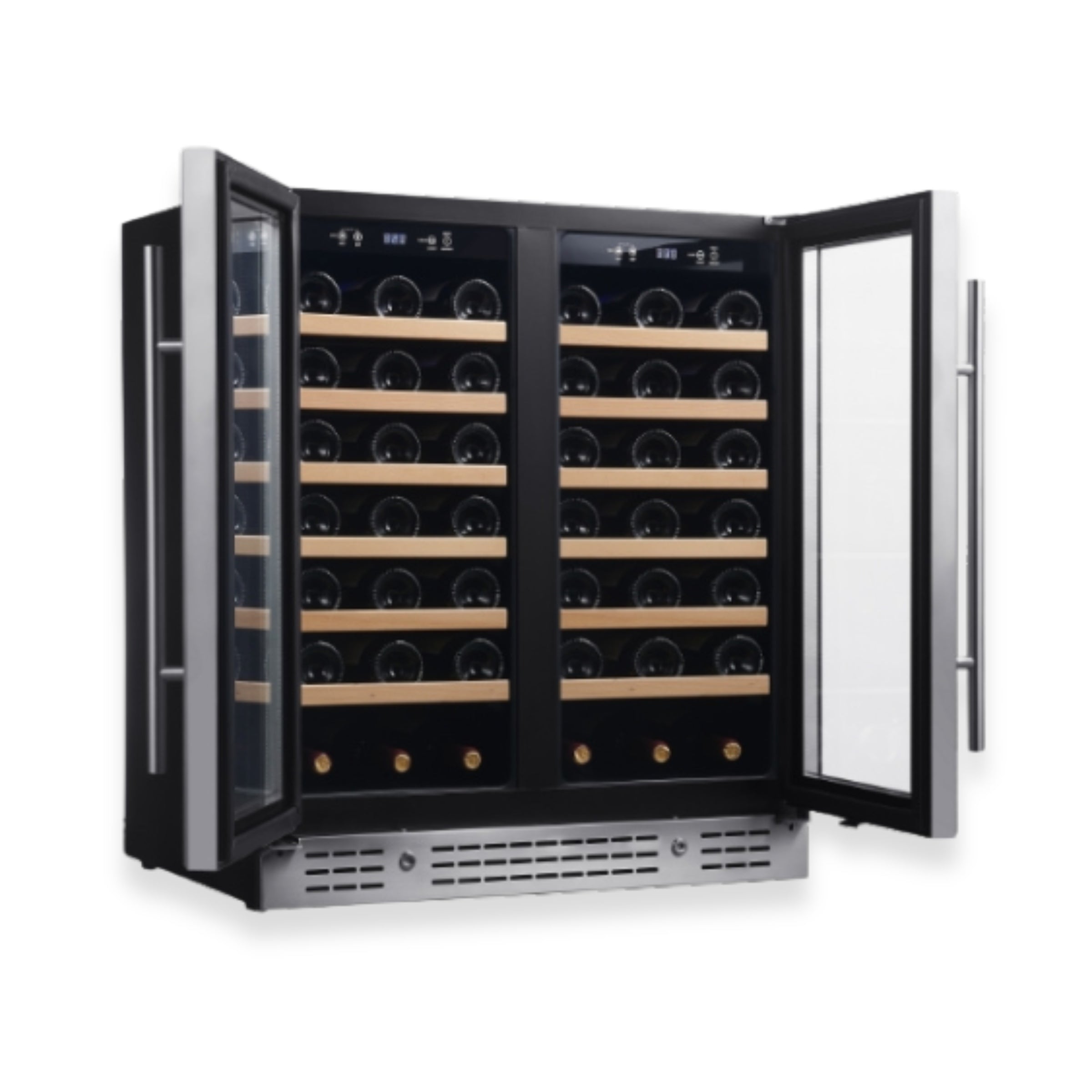 KingsBottle 36” Under Counter Dual-Zone Wine Cooler – Low-E Glass