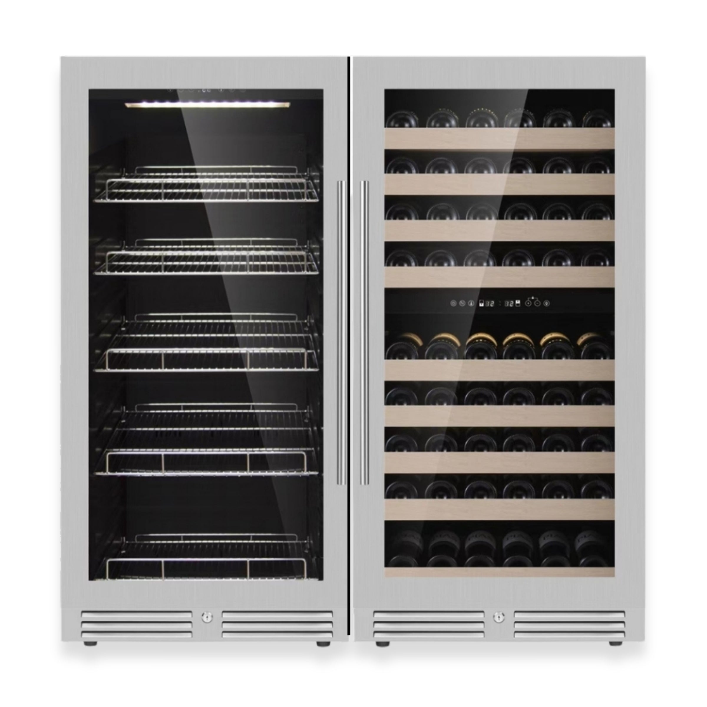 KingsBottle 47" Wine & Beverage Refrigerator Combo | Triple Zone