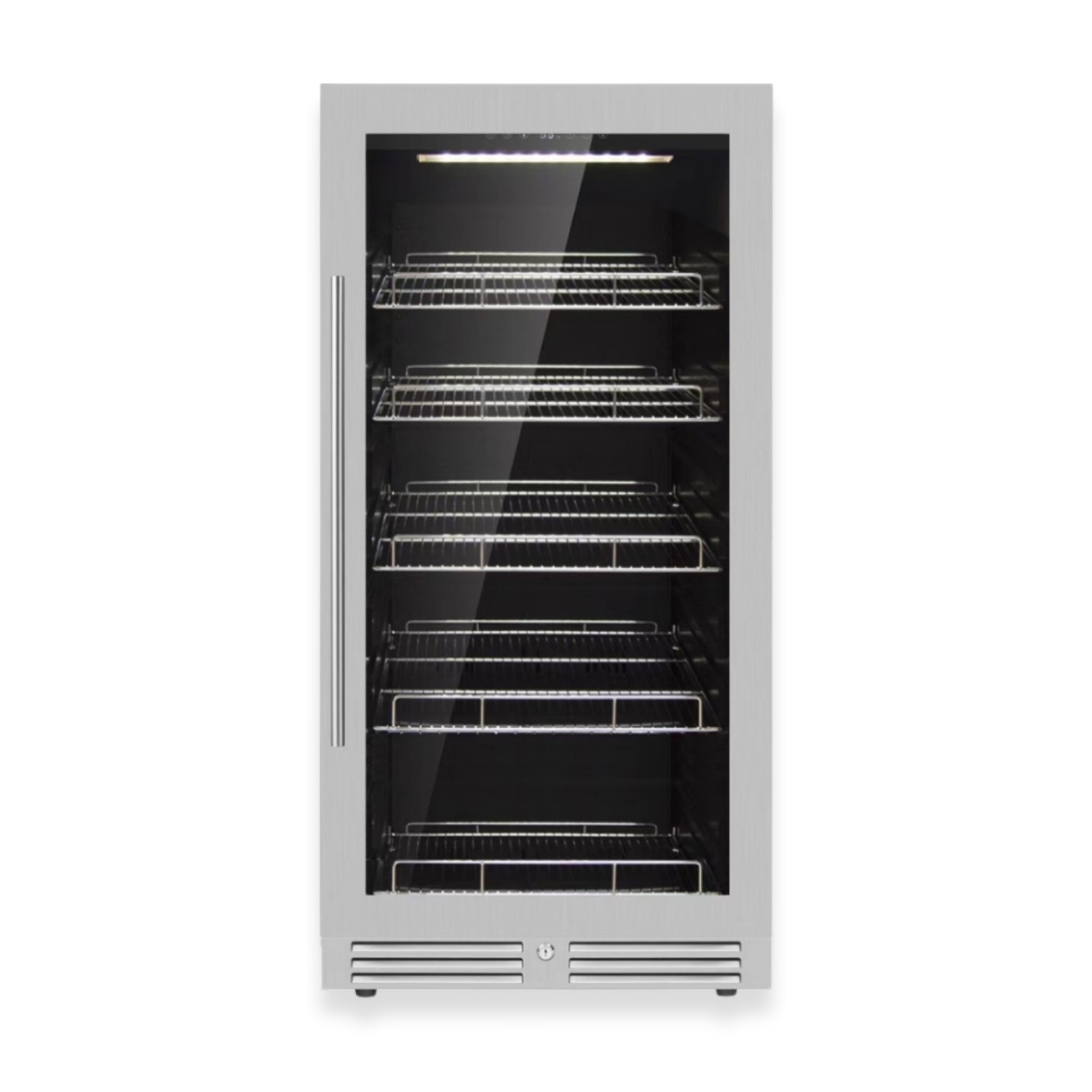 KingsBottle Upright Beverage Refrigerator – 389-Can Capacity, Low-E Glass Door