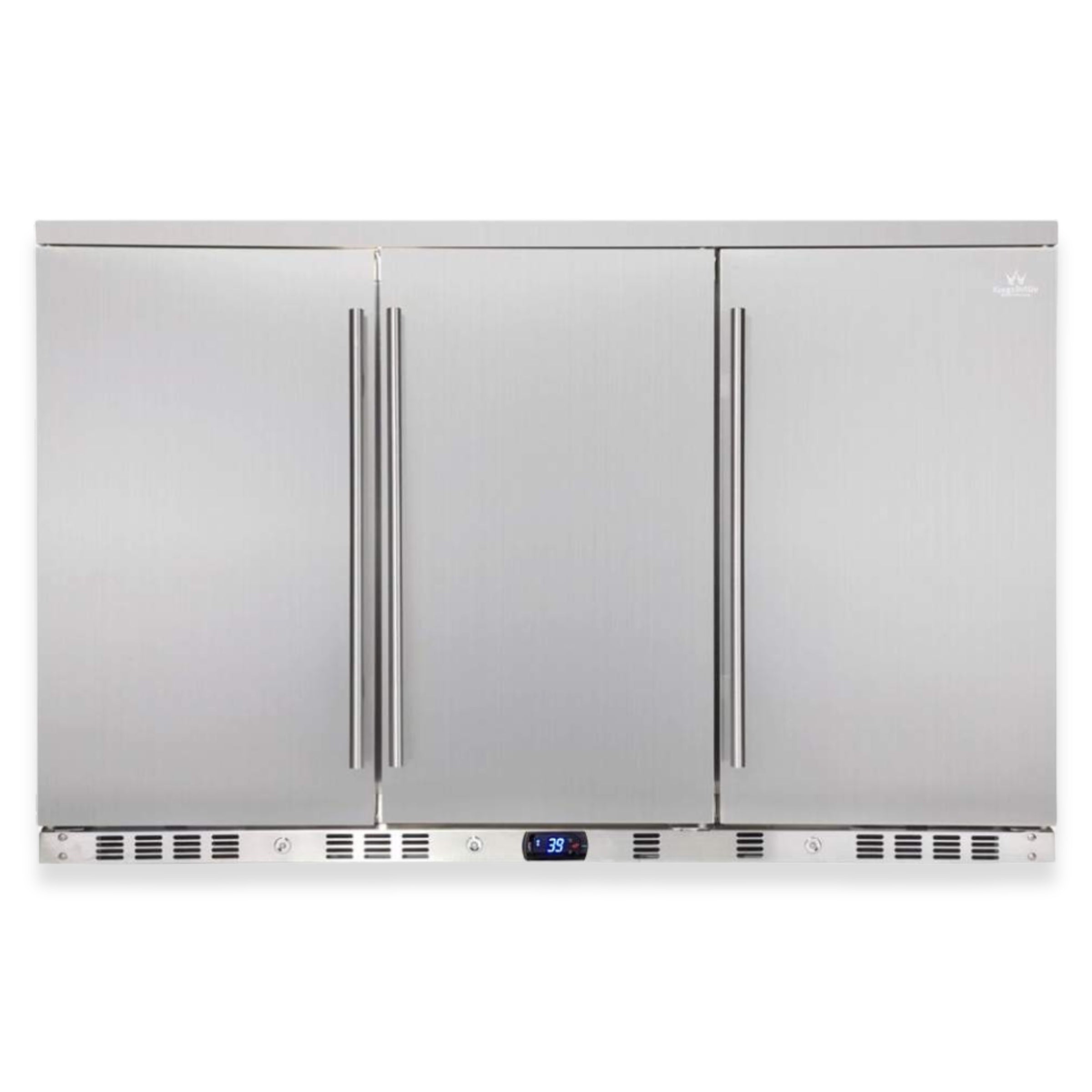 KingsBottle 53" Outdoor 3-Door Solid Stainless Steel Beverage Cooler