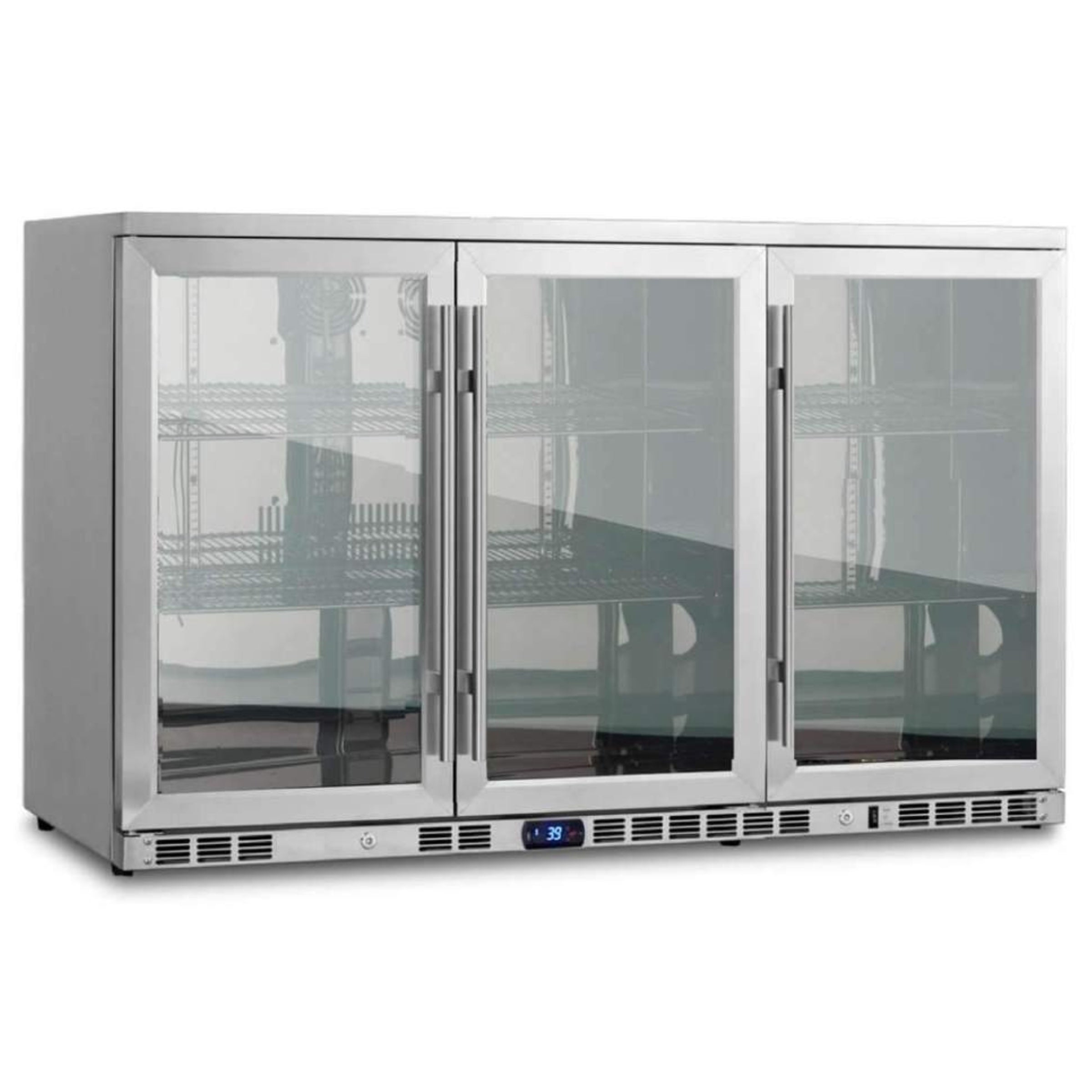 KingsBottle 53" Triple-Door Heated Glass Beverage Refrigerator