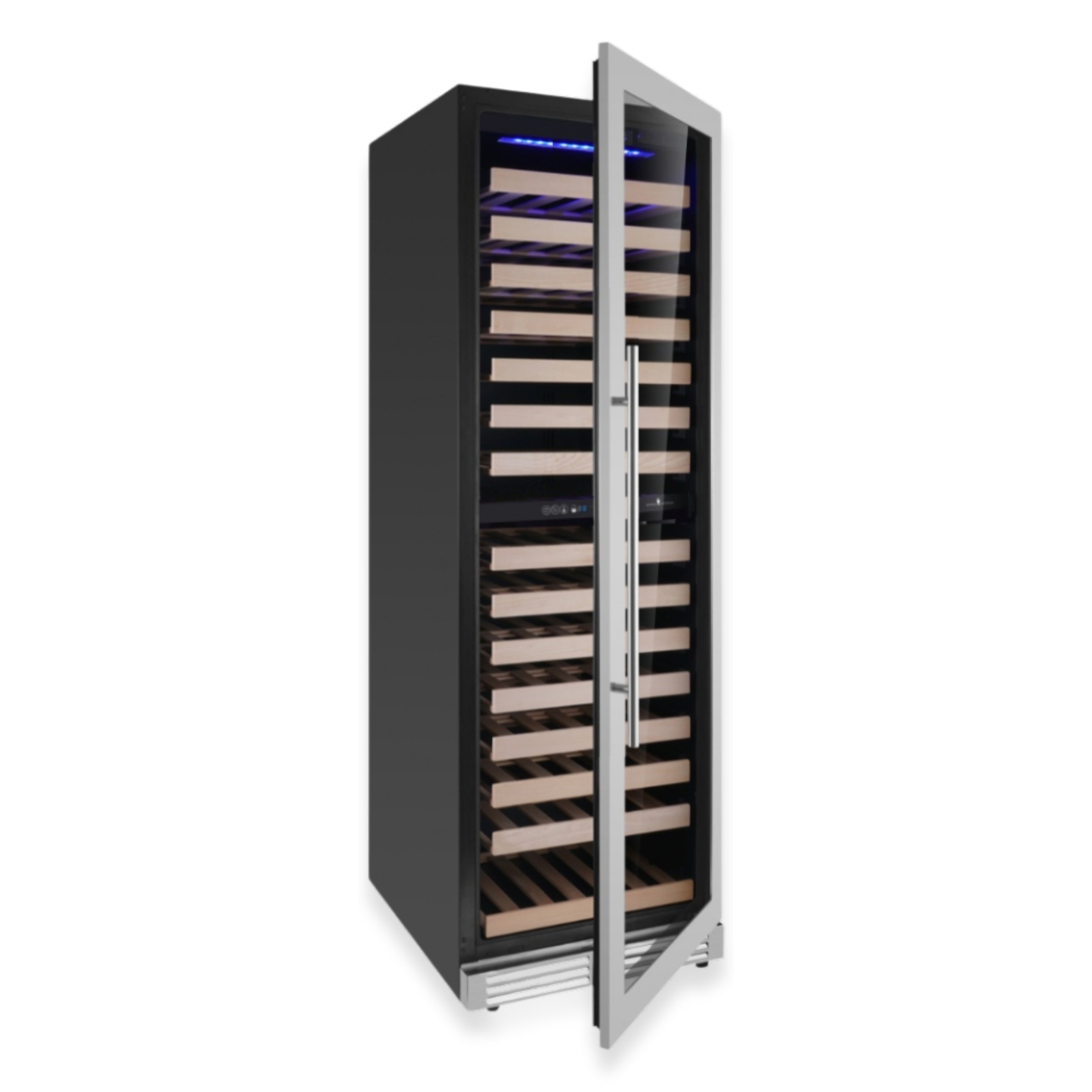 KingsBottle Tall Dual Zone Upright Wine Cooler – Low-E Glass, Silent Inverter Cooling