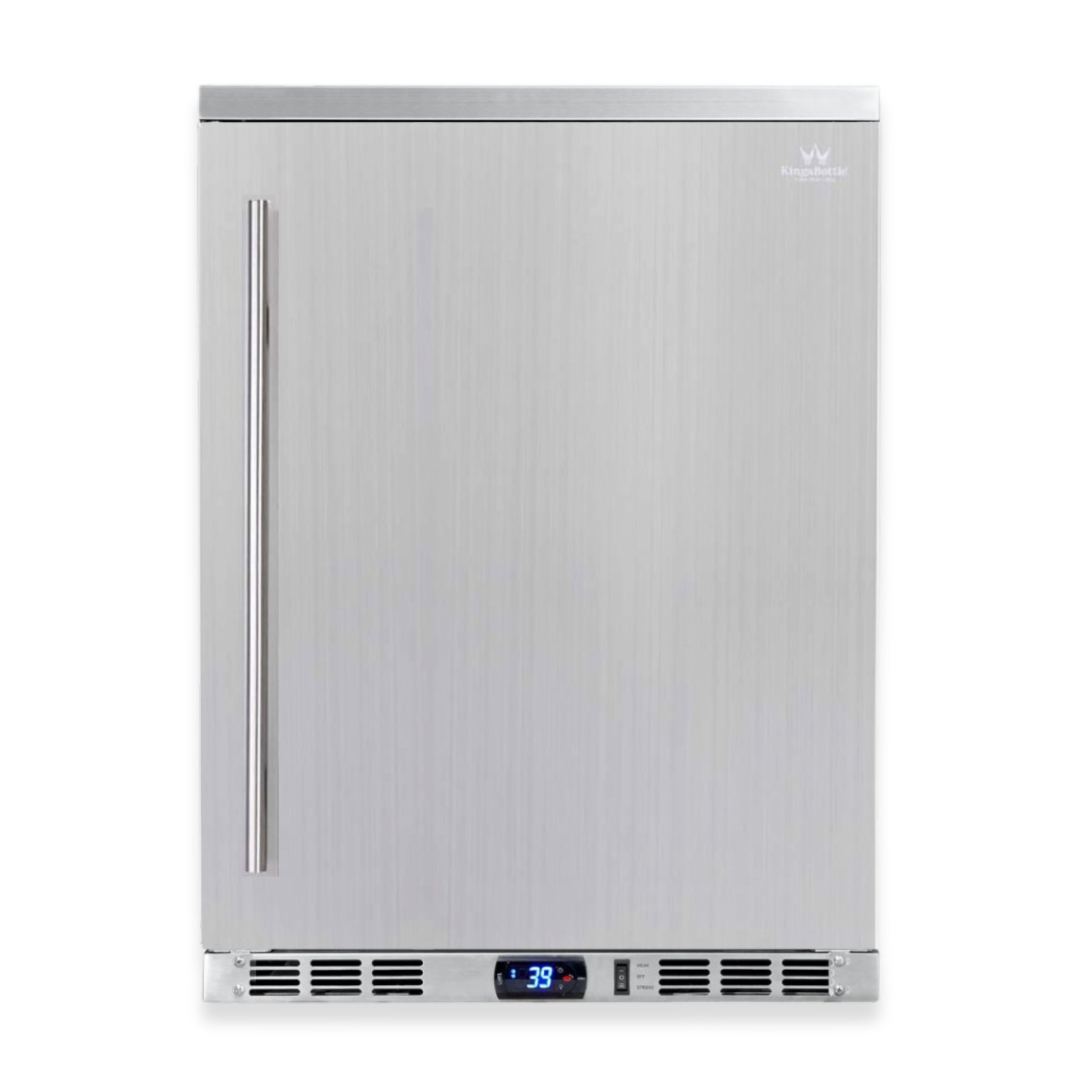 KingsBottle 24" Outdoor Beverage Refrigerator with Solid Stainless Steel Door