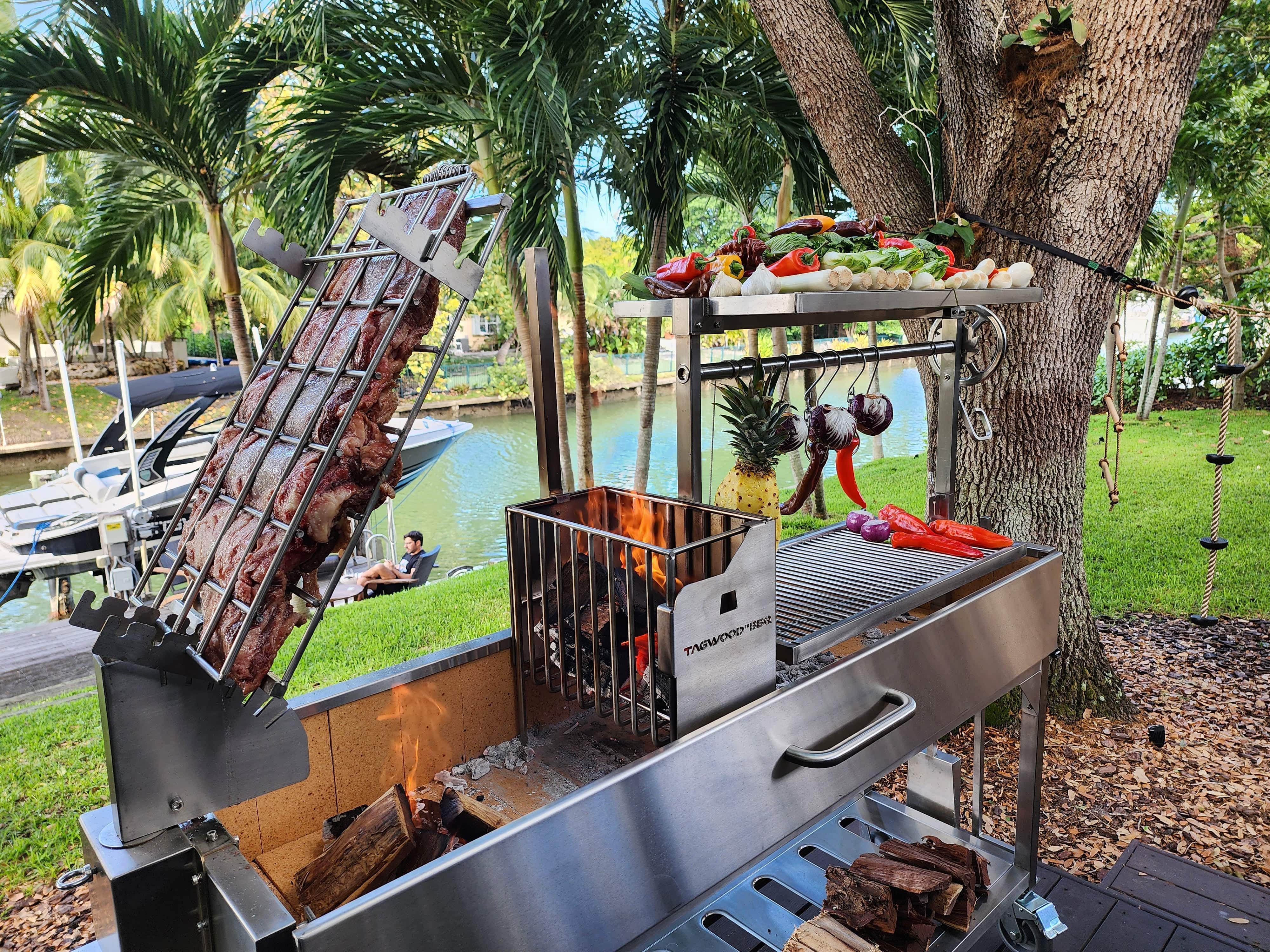 Tagwood BBQ06SS Santa Maria Wood & Charcoal Gaucho Grill
