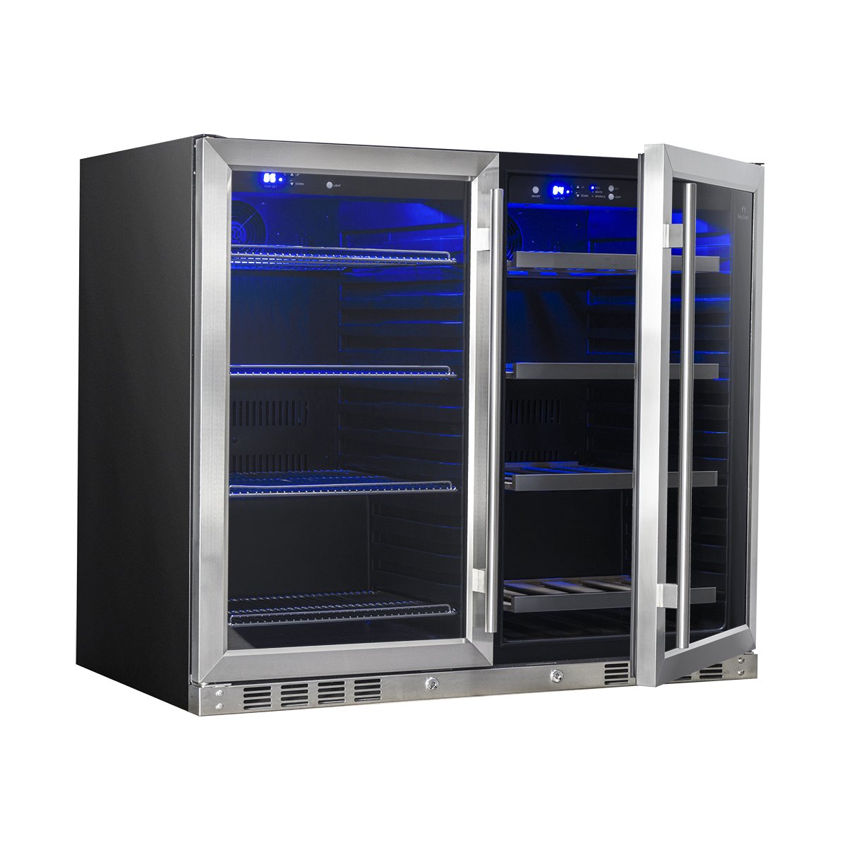 KingsBottle 39" Under Counter Dual-Zone Wine & Beer Fridge Combo
