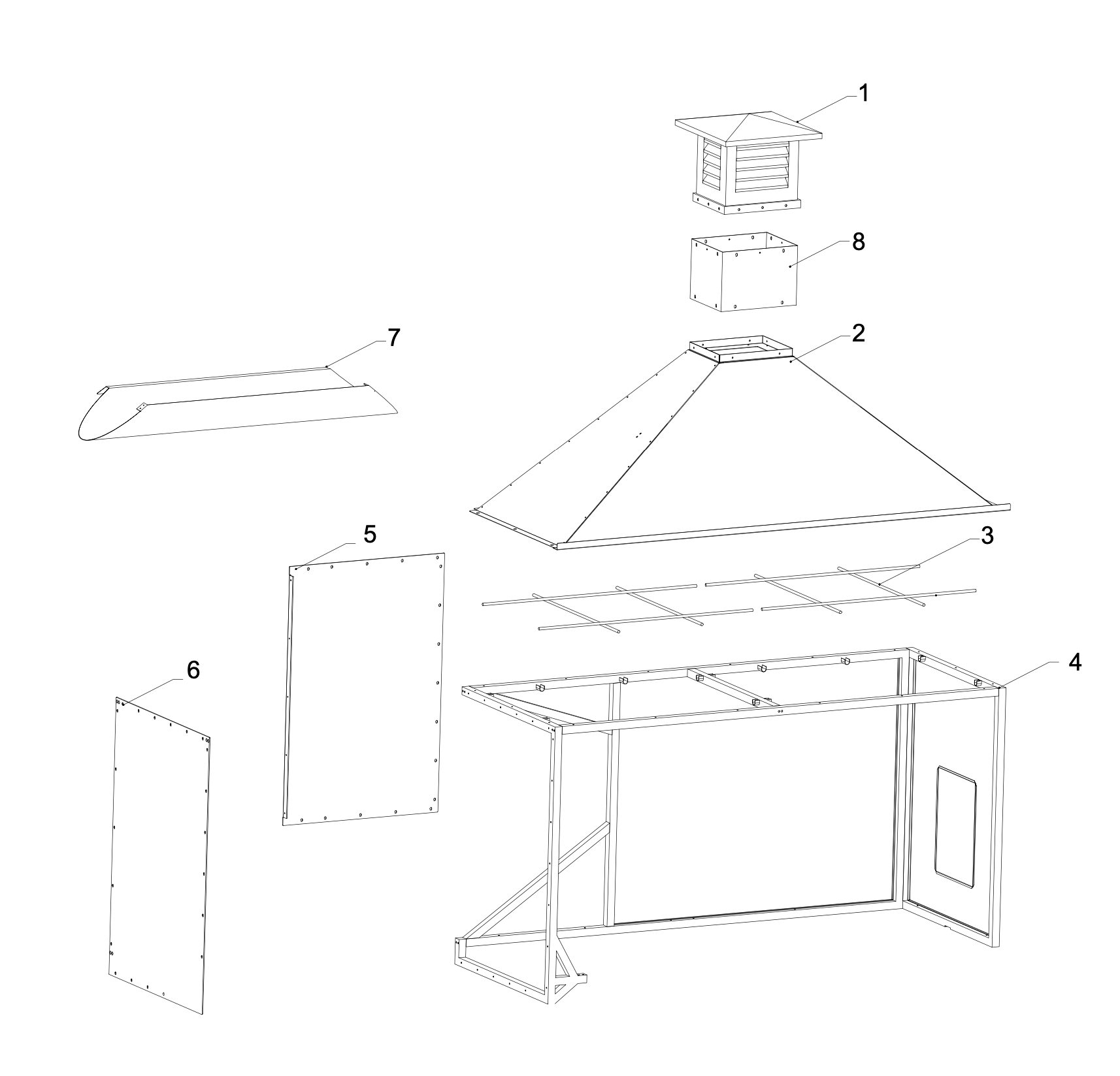 Tagwood BBQ ASH28 Built-In Stainless Steel Smoke Hood Attachment