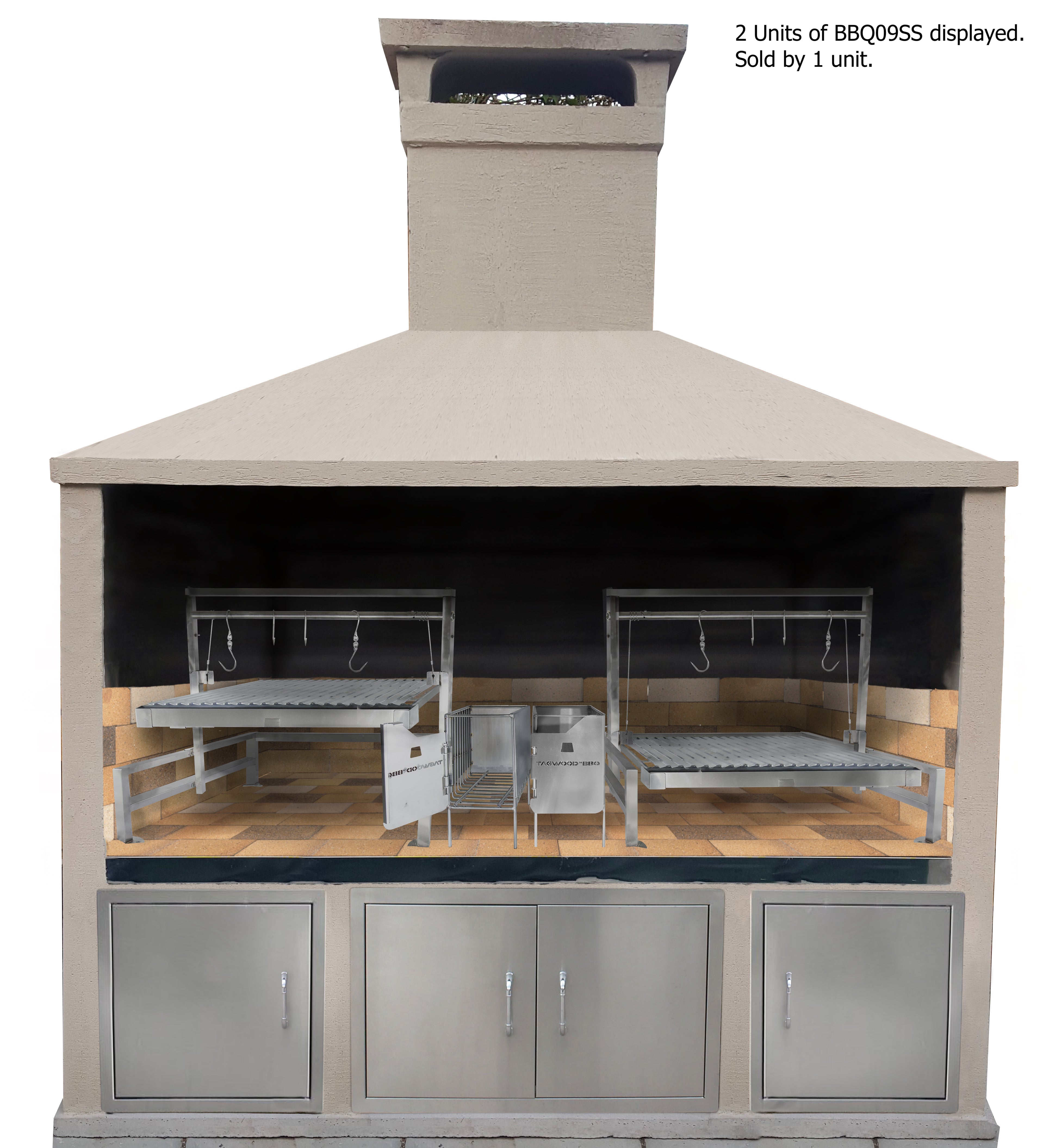 Tagwood BBQ09SS Insert-Style Argentine Santa Maria Gaucho Grill | BBQ09SS