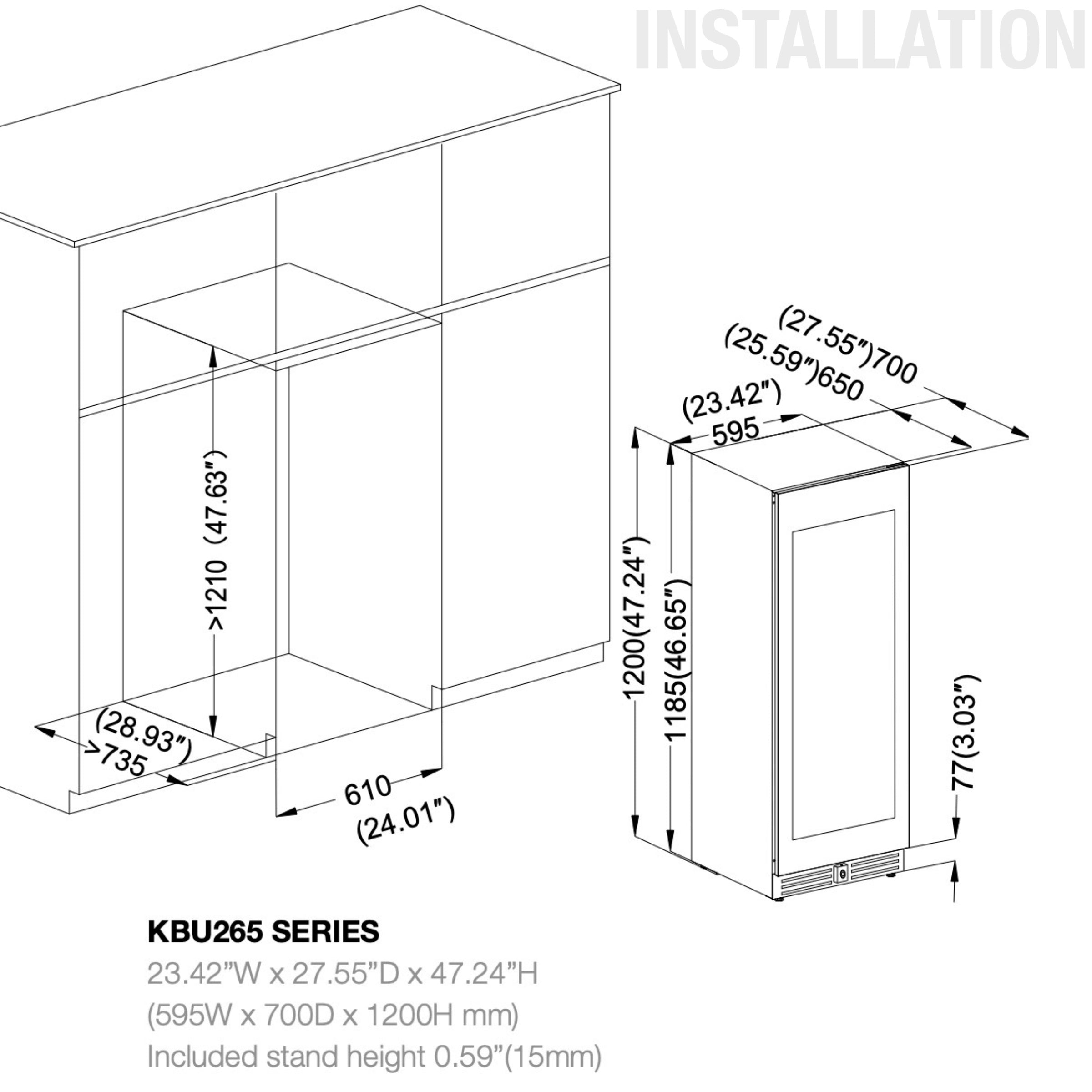 KingsBottle Upright Beverage Refrigerator – 389-Can Capacity, Low-E Glass Door
