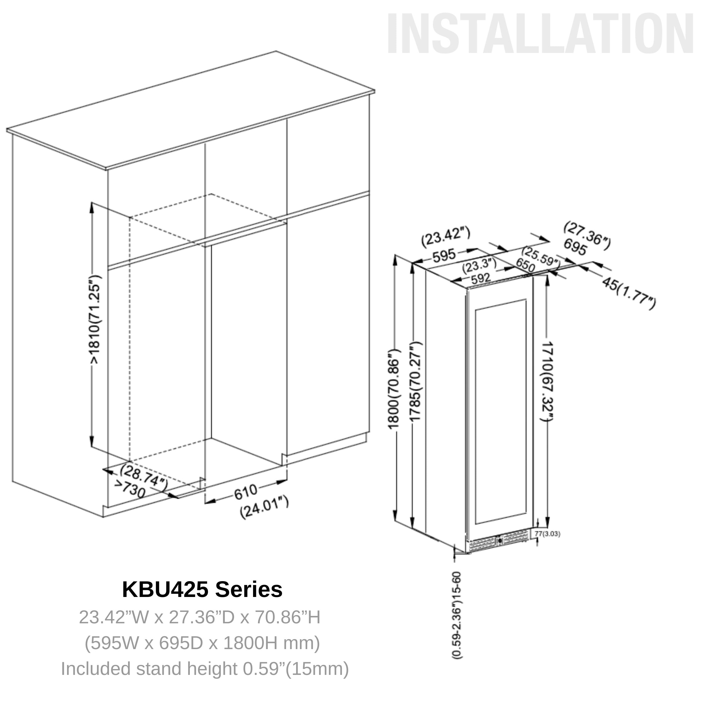 KingsBottle Ultimate Wine & Beverage Upright Refrigerator Combo – Low-E Glass