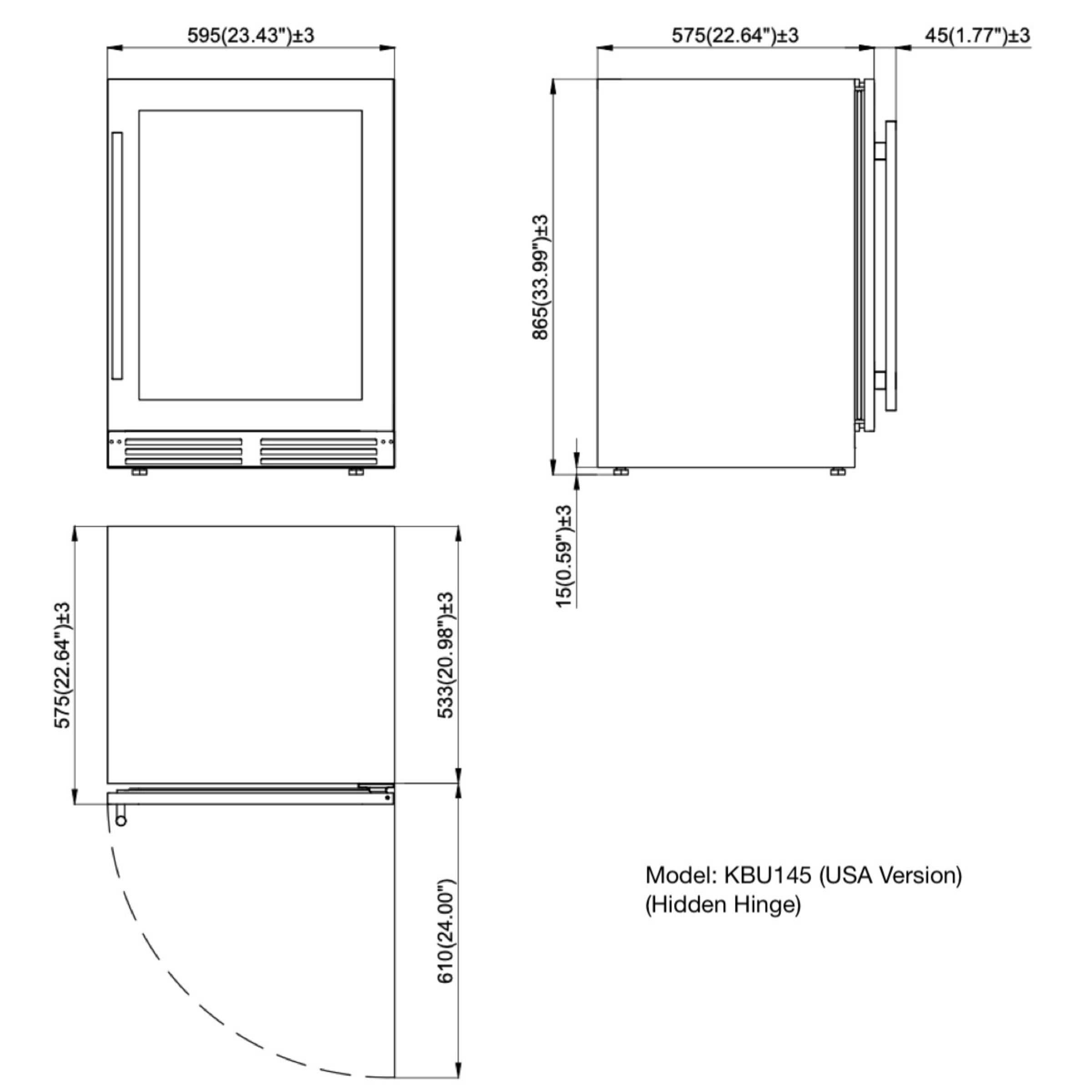KingsBottle 48" Under Bench Wine Fridge & Bar Refrigerator Combo – 3 Temperature Zones
