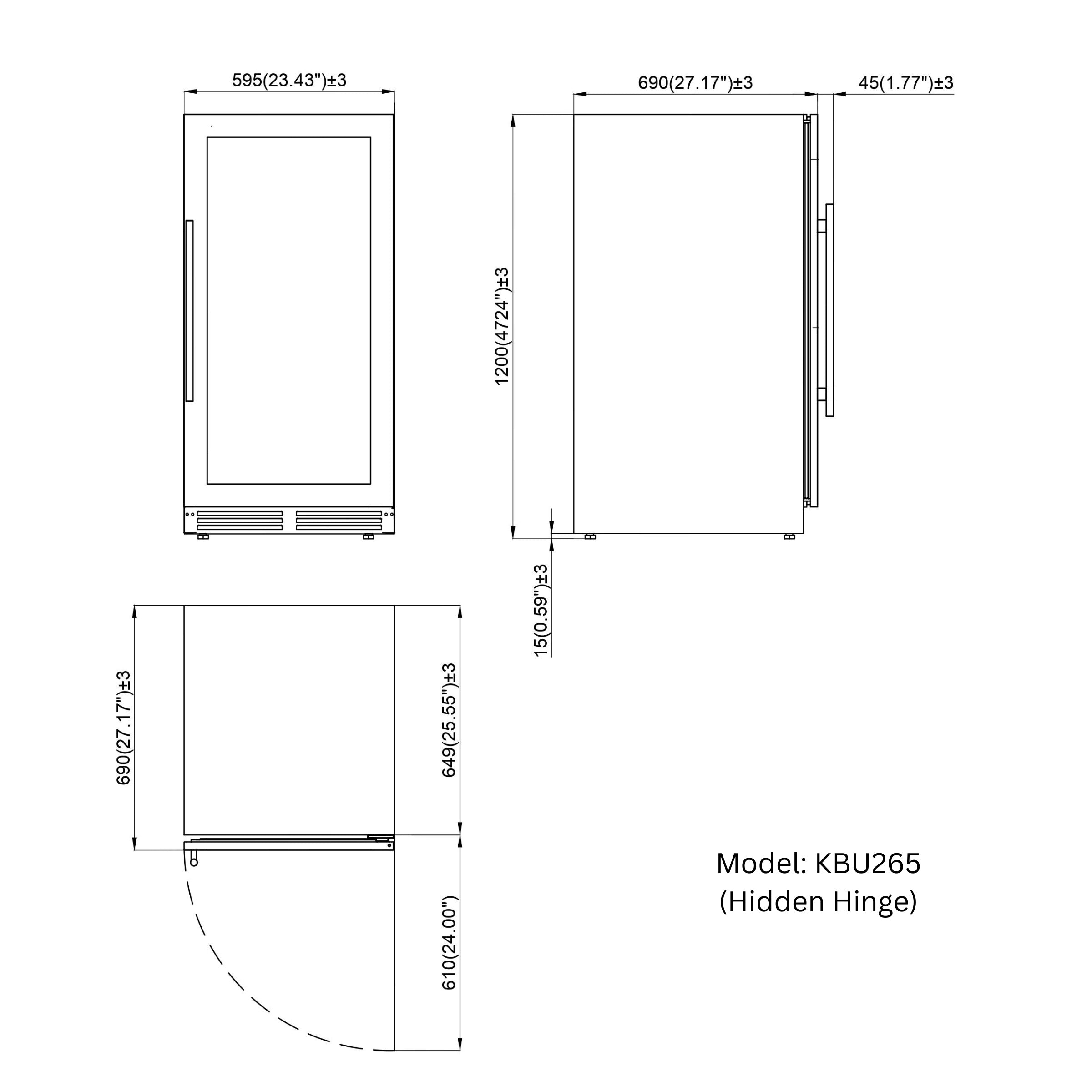 KingsBottle 47" Wine & Beverage Refrigerator Combo | Triple Zone