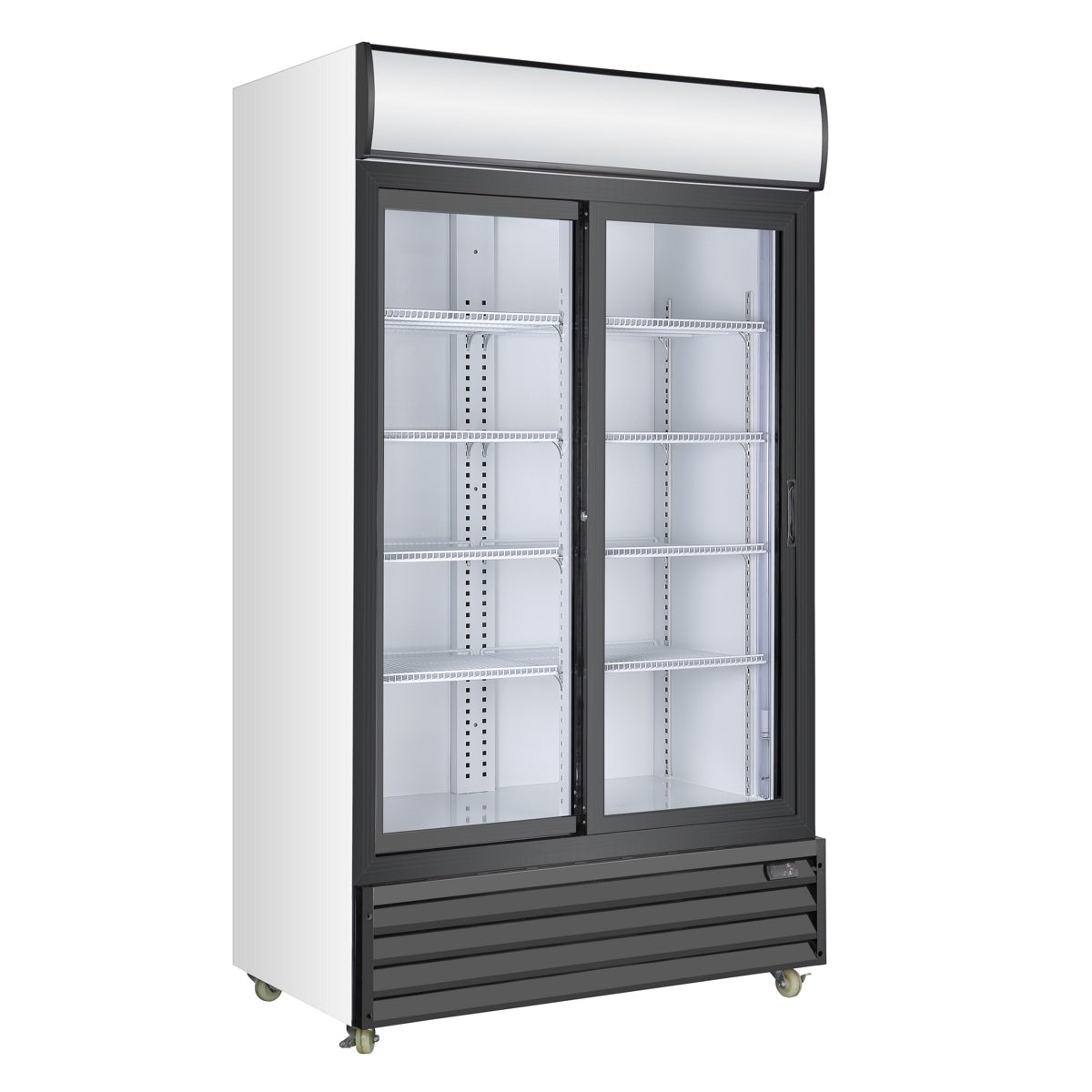 KingsBottle Double Sliding Door Display Beverage Cooler – 33.5 cu. ft. Commercial Refrigerator