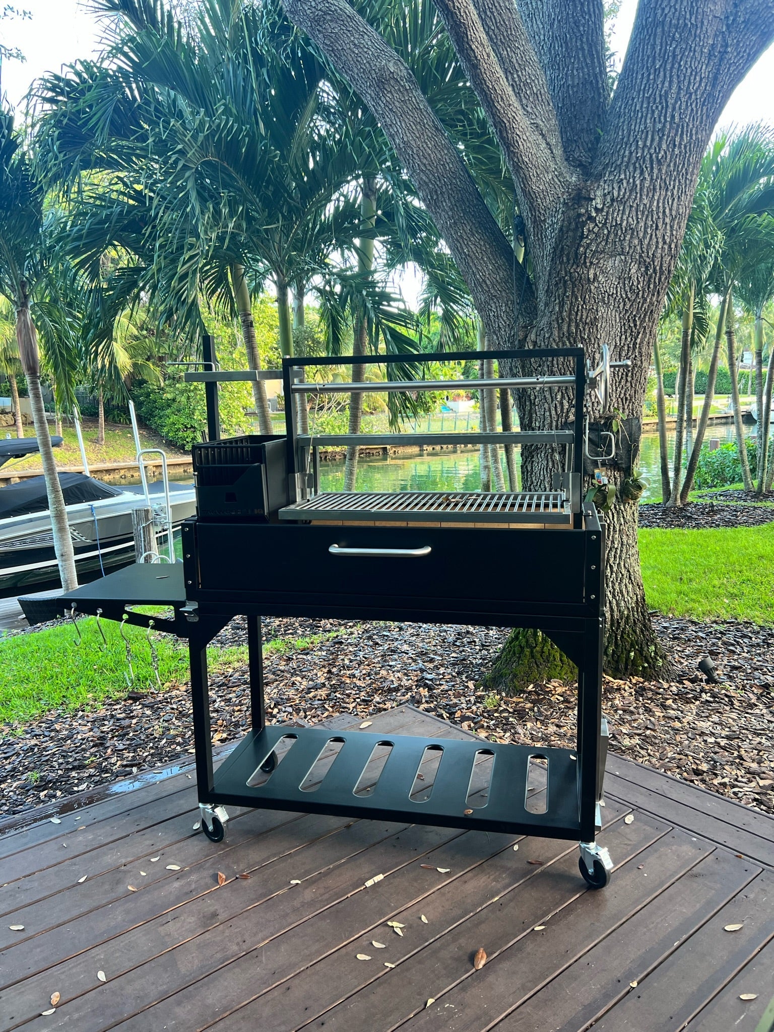 Tagwood BBQ03SI Argentine Santa Maria Wood & Charcoal Gaucho Grill