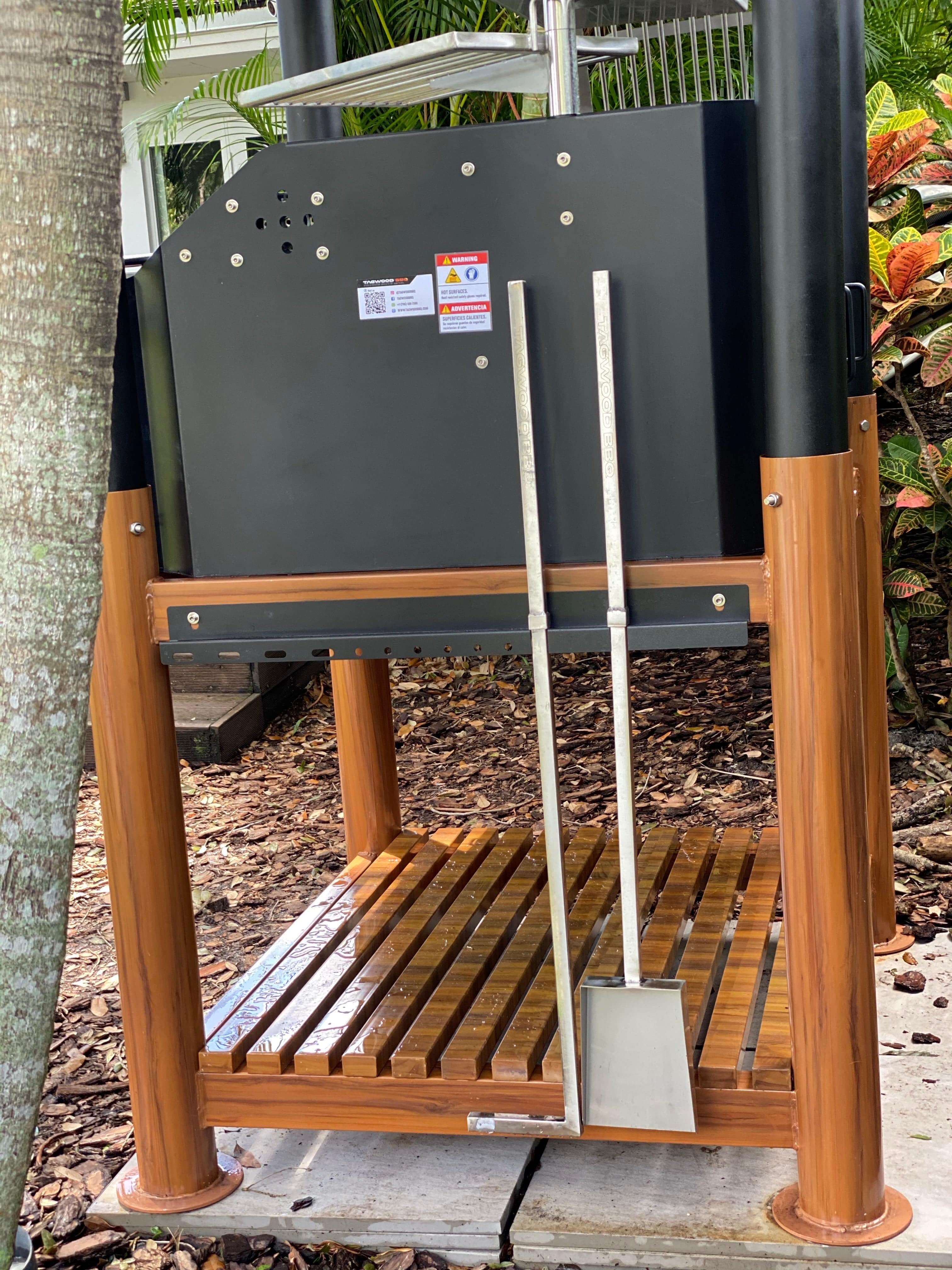 Tagwood BBQ Shovel & Poker Set with Wall Bracket – 35" Stainless Steel | BBQ11SSB