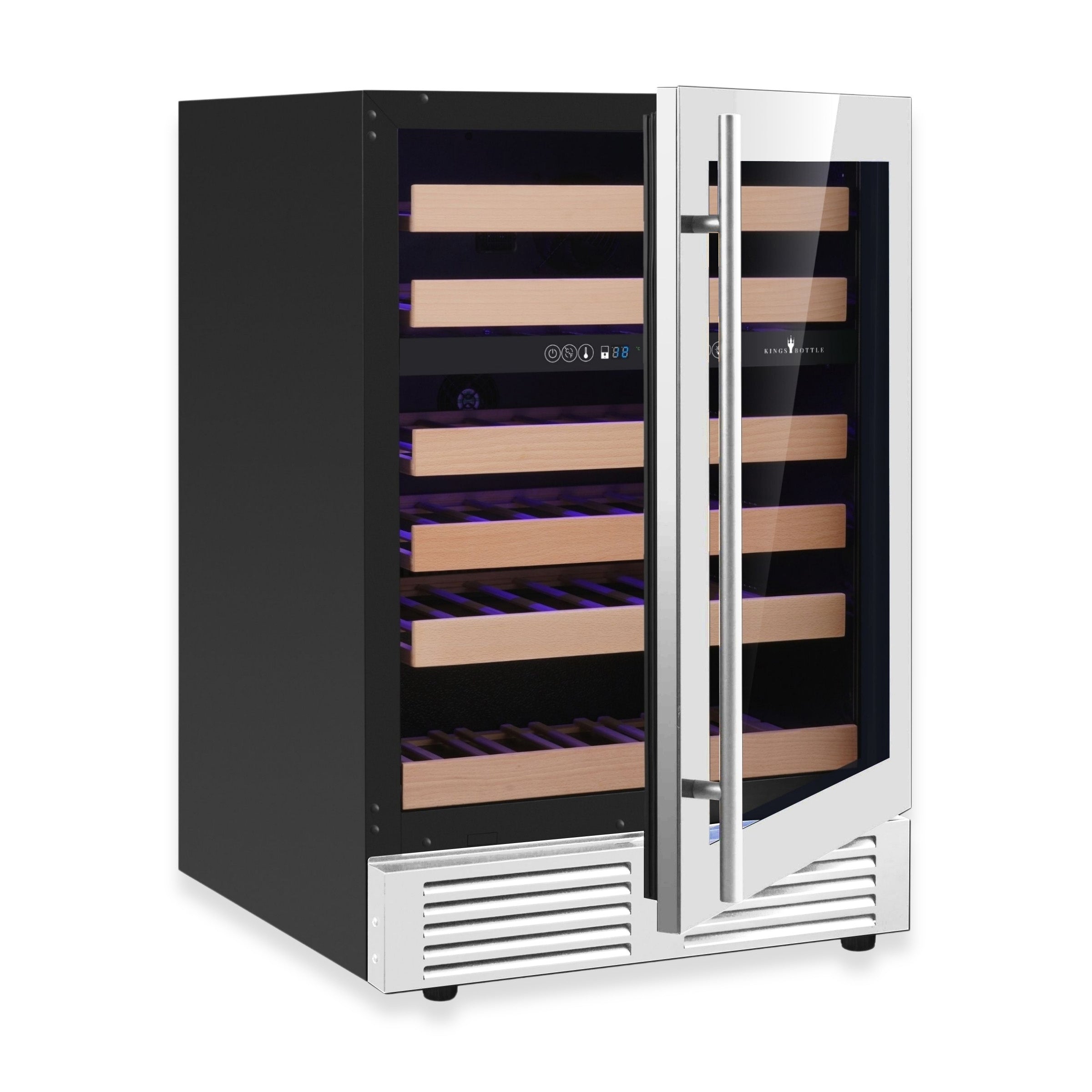 KingsBottle 24-Inch Dual Zone Wine Cooler with Low-E Glass Door