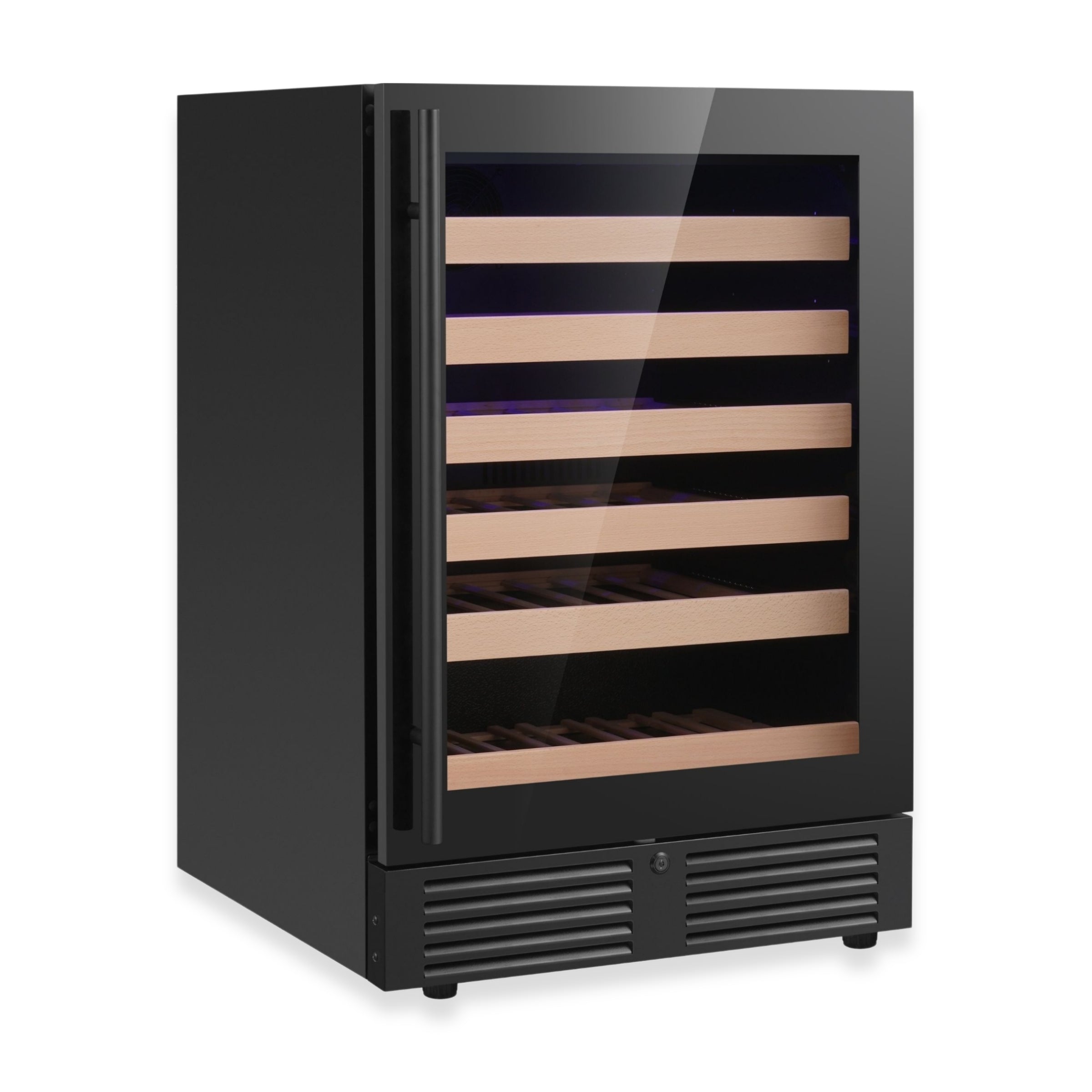 KingsBottle 24" Under-Counter Single Zone Wine Cooler with Low-E Glass Door