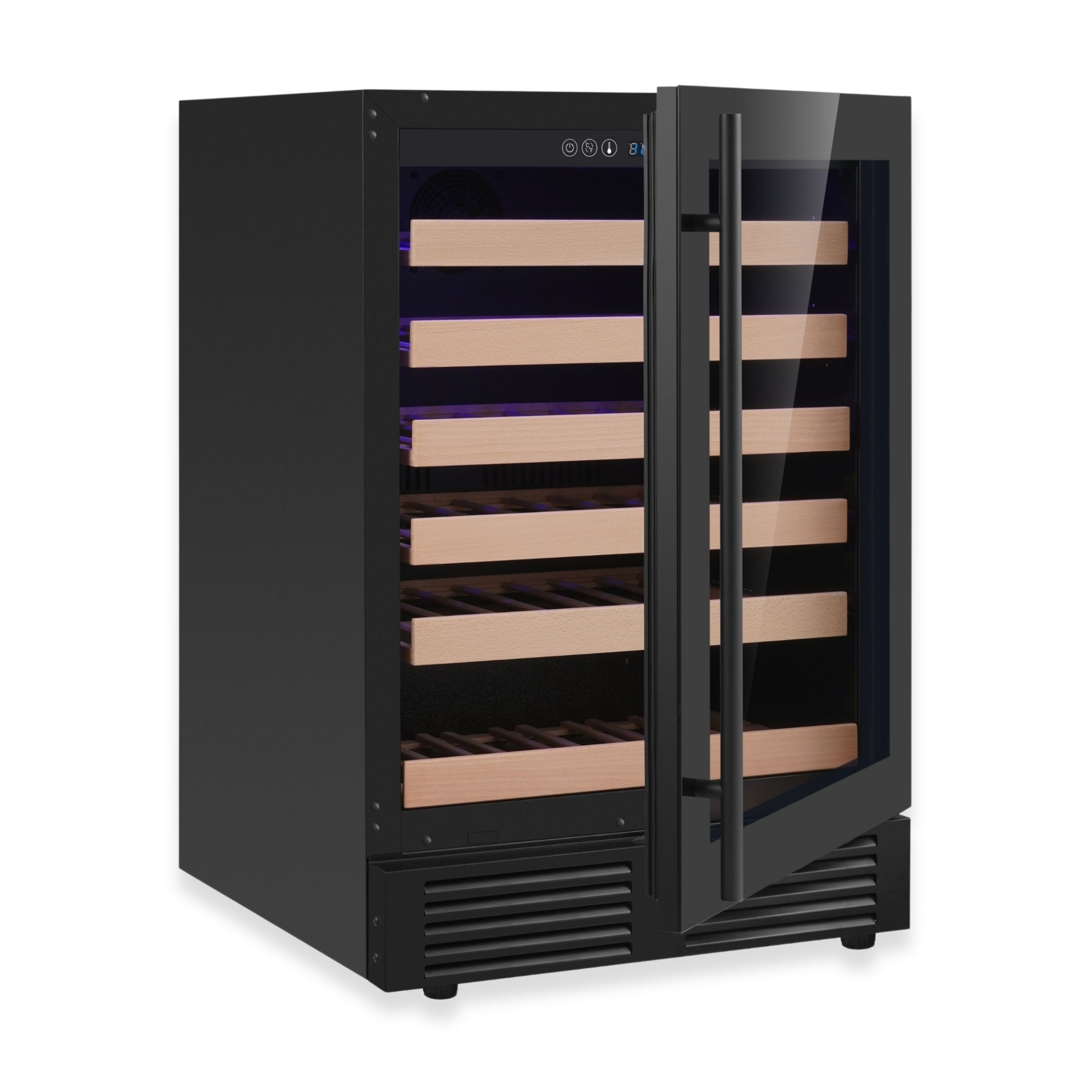 KingsBottle 24" Under-Counter Single Zone Wine Cooler with Low-E Glass Door