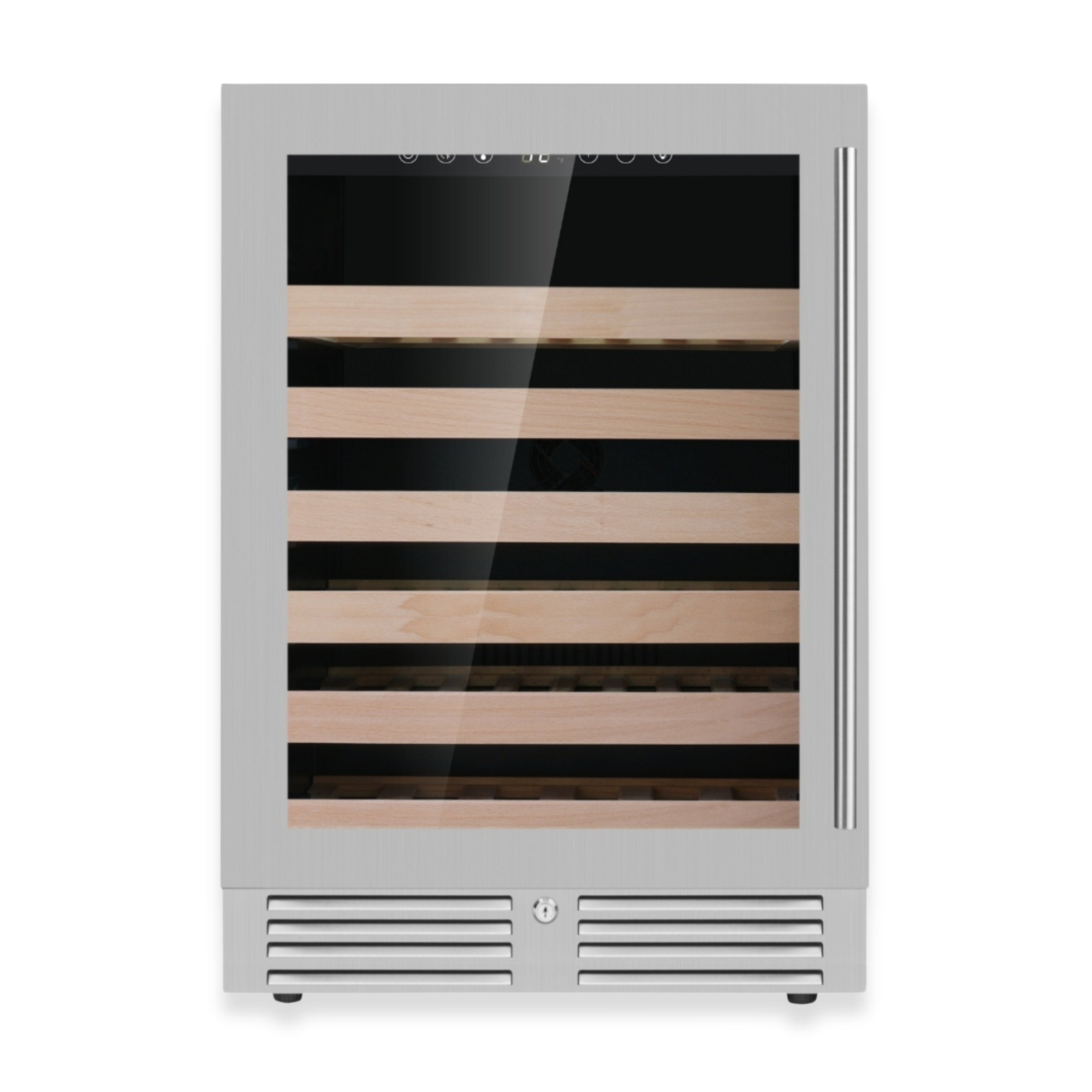 KingsBottle 24" Under-Counter Single Zone Wine Cooler with Low-E Glass Door