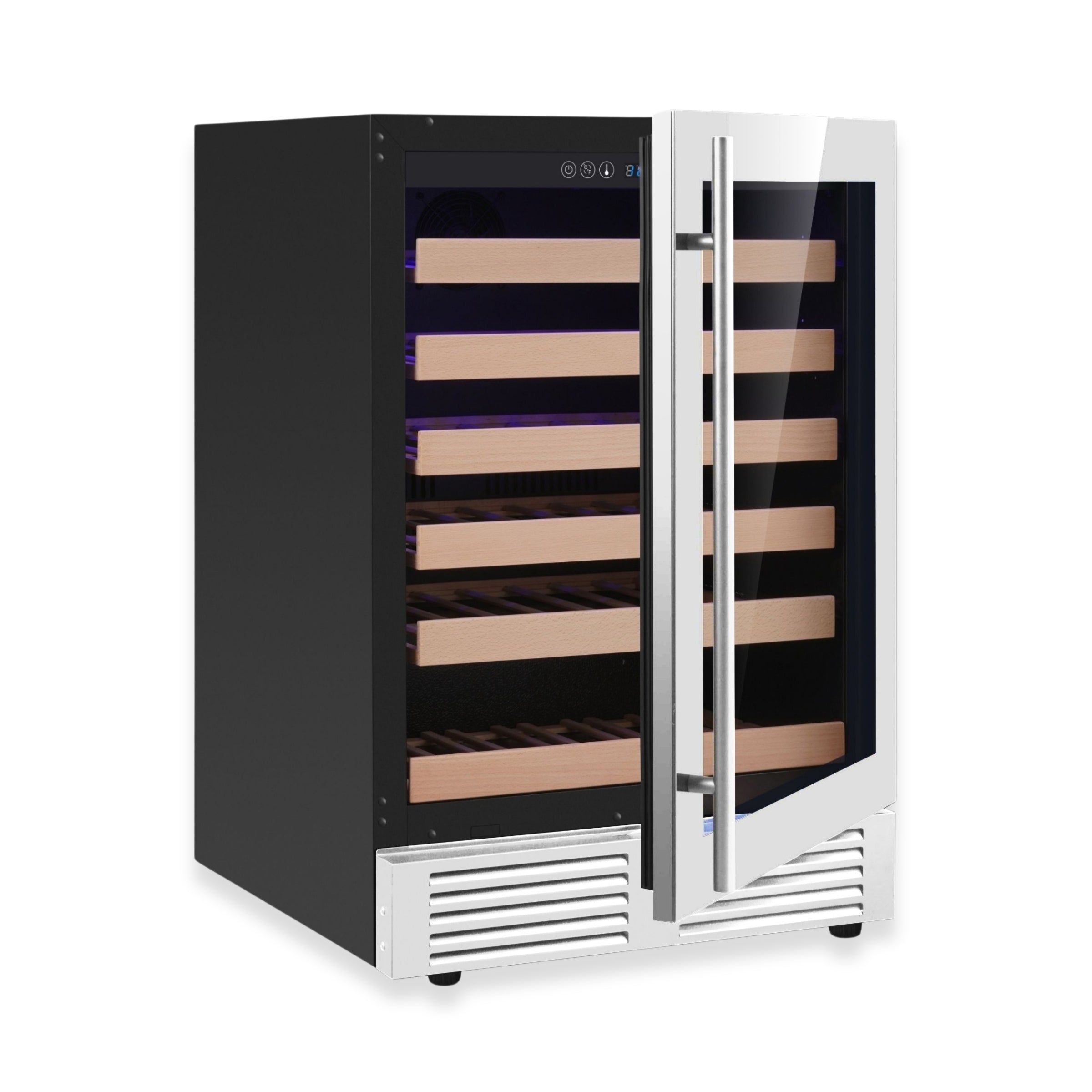 KingsBottle 24" Under-Counter Single Zone Wine Cooler with Low-E Glass Door