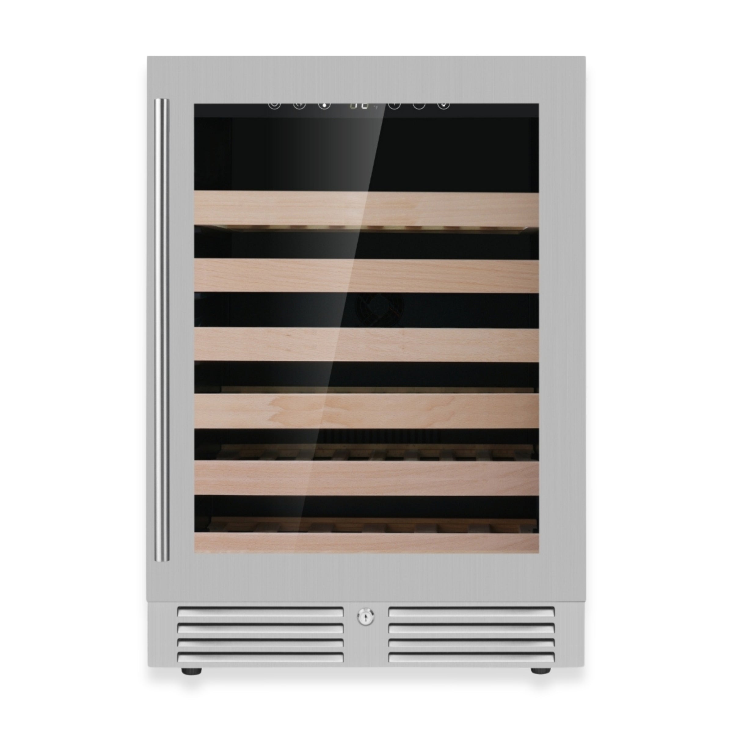 KingsBottle 24" Under-Counter Single Zone Wine Cooler with Low-E Glass Door