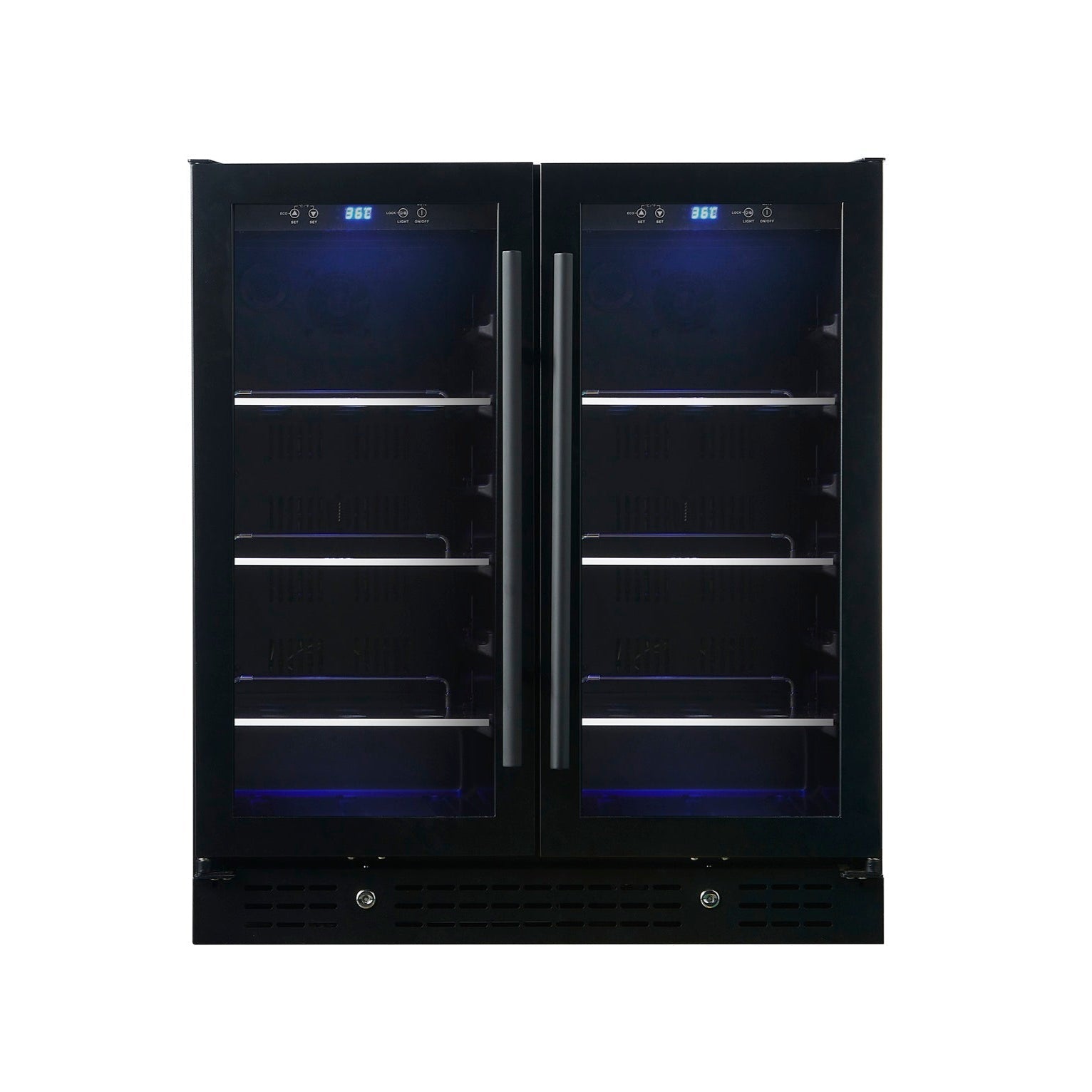 KingsBottle 30" Wide Dual Zone Undercounter Beverage Fridge with Low-E Glass Door