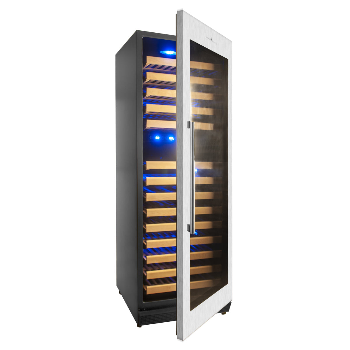 KingsBottle Tall Large Wine Refrigerator – Glass Door, Stainless Trim