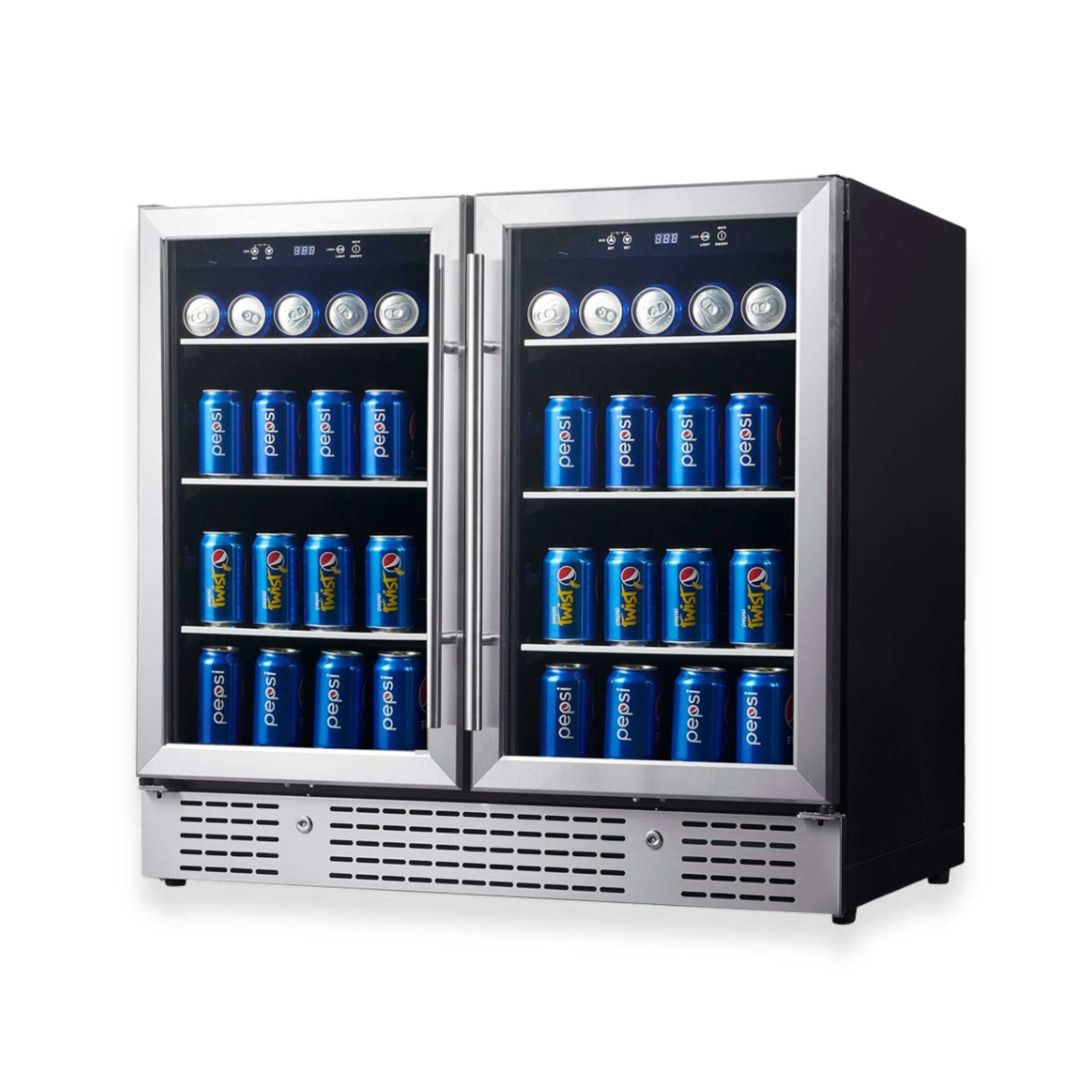 KingsBottle 36” Under-Counter Dual Zone Beverage Cooler – Stainless Steel