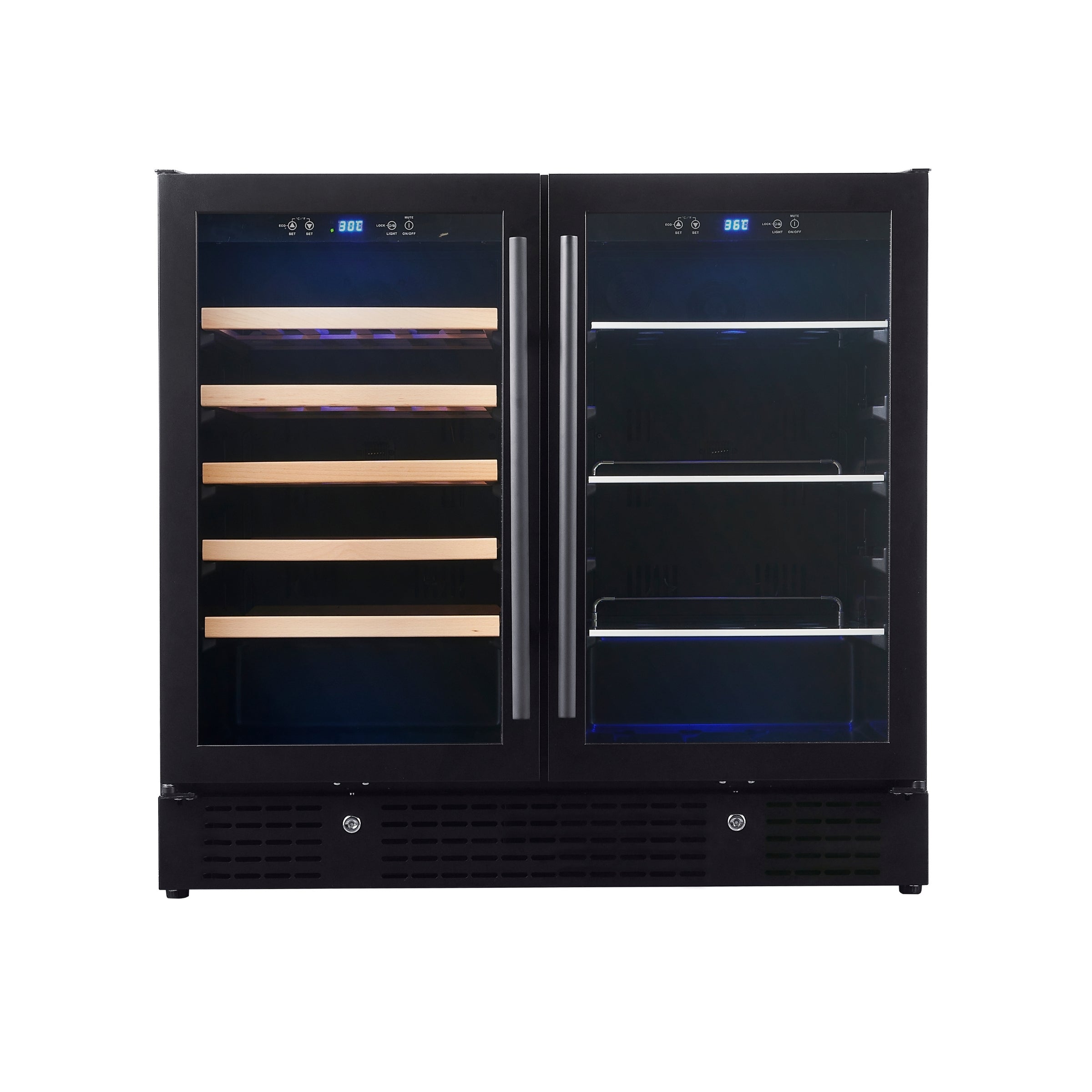 KingsBottle 36" Dual-Zone Beer & Wine Cooler with Low-E Glass Door