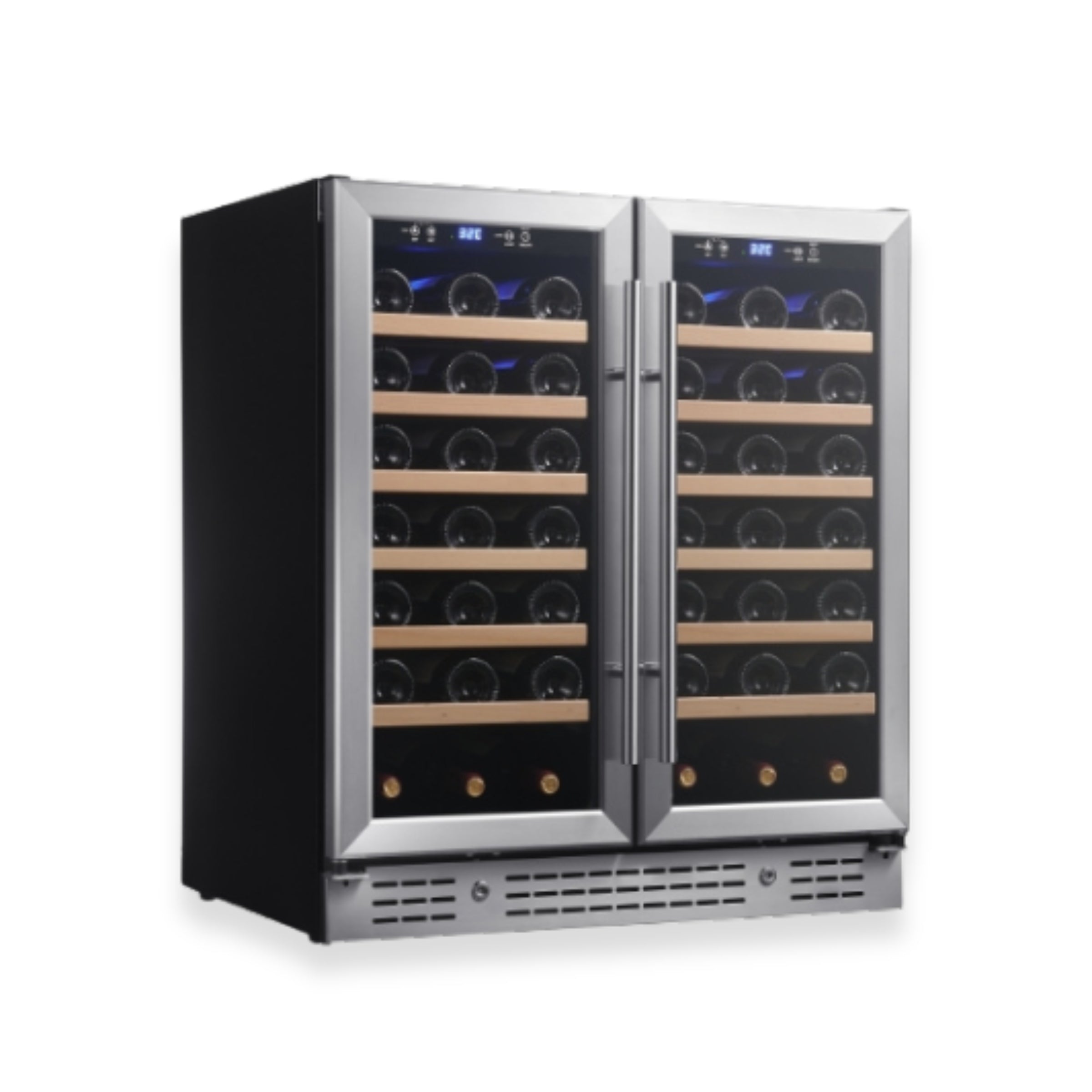 KingsBottle 36” Under Counter Dual-Zone Wine Cooler – Low-E Glass