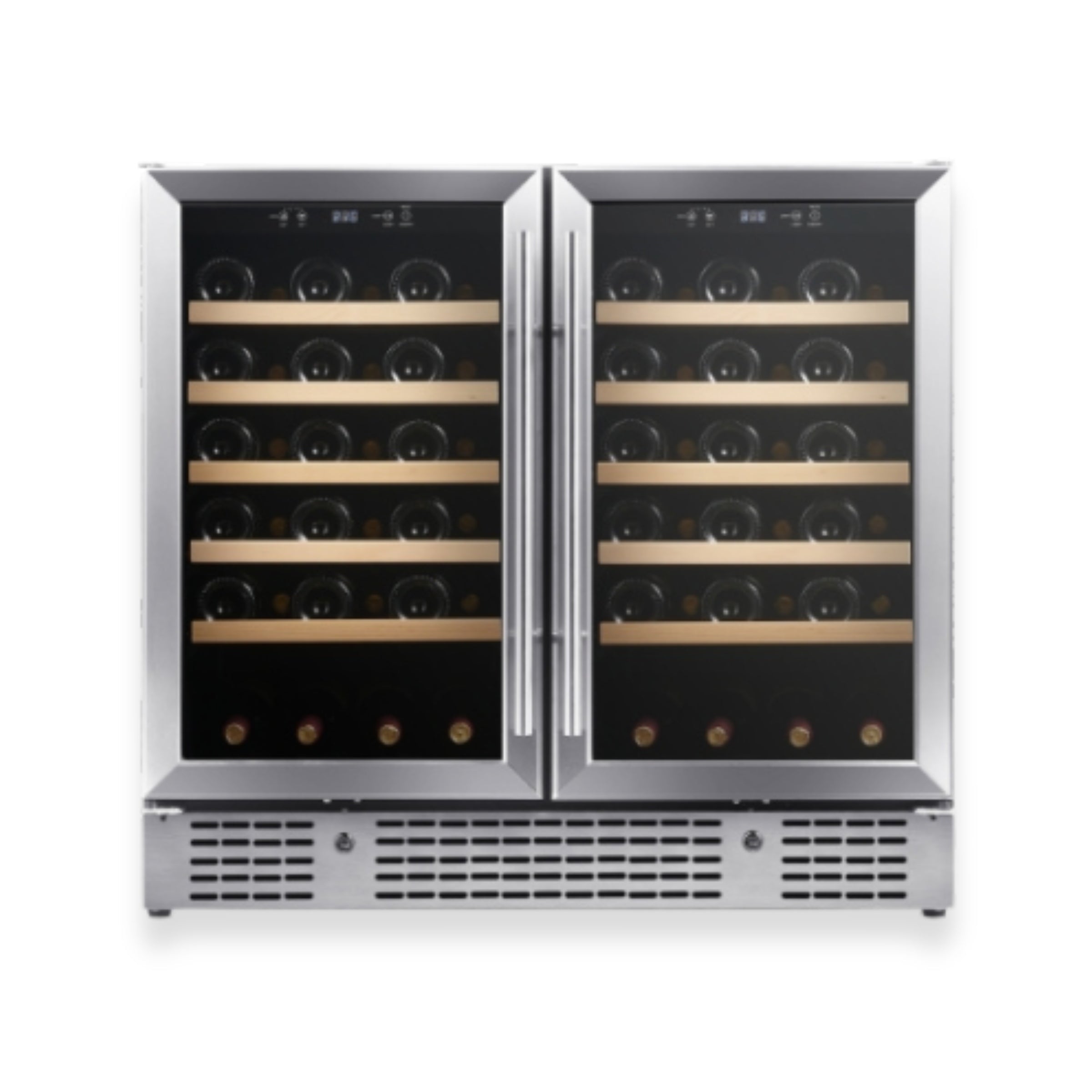 KingsBottle 36” Under Counter Dual-Zone Wine Cooler – Low-E Glass