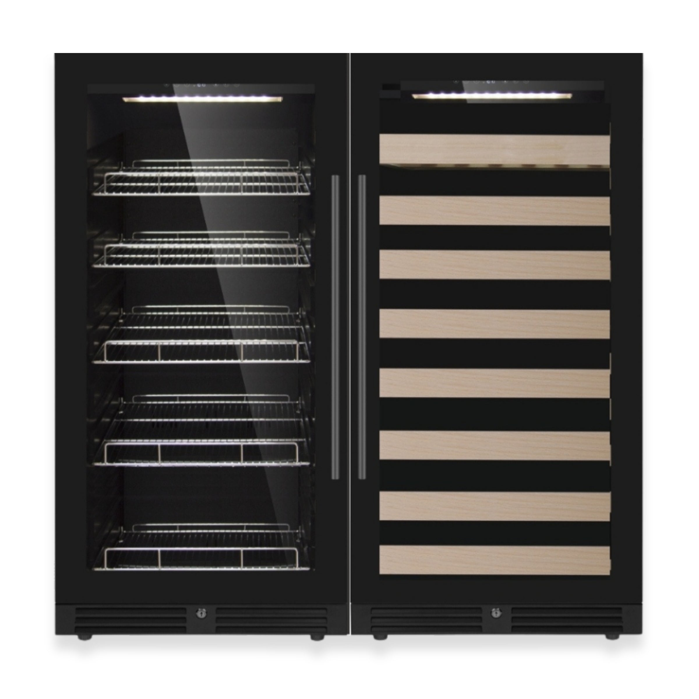 KingsBottle 47" Upright Wine & Beverage Refrigerator Combo – Dual Zone