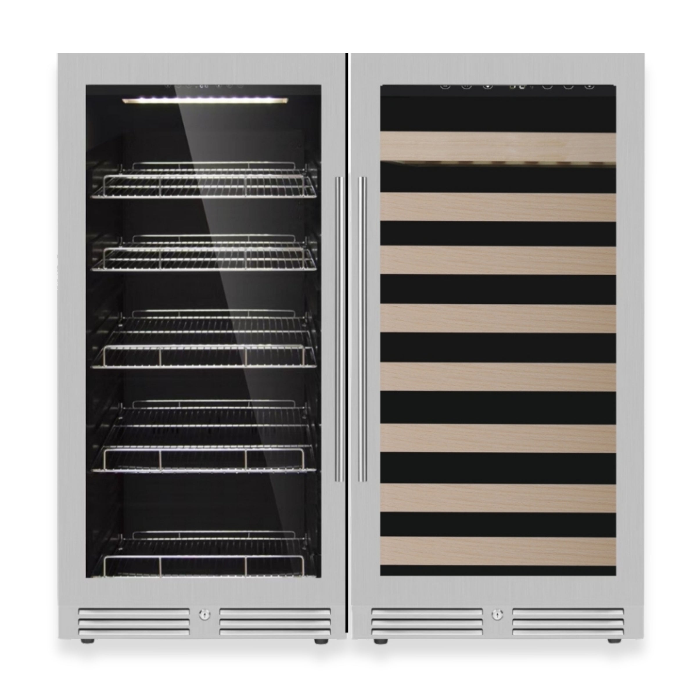 KingsBottle 47" Upright Wine & Beverage Refrigerator Combo – Dual Zone