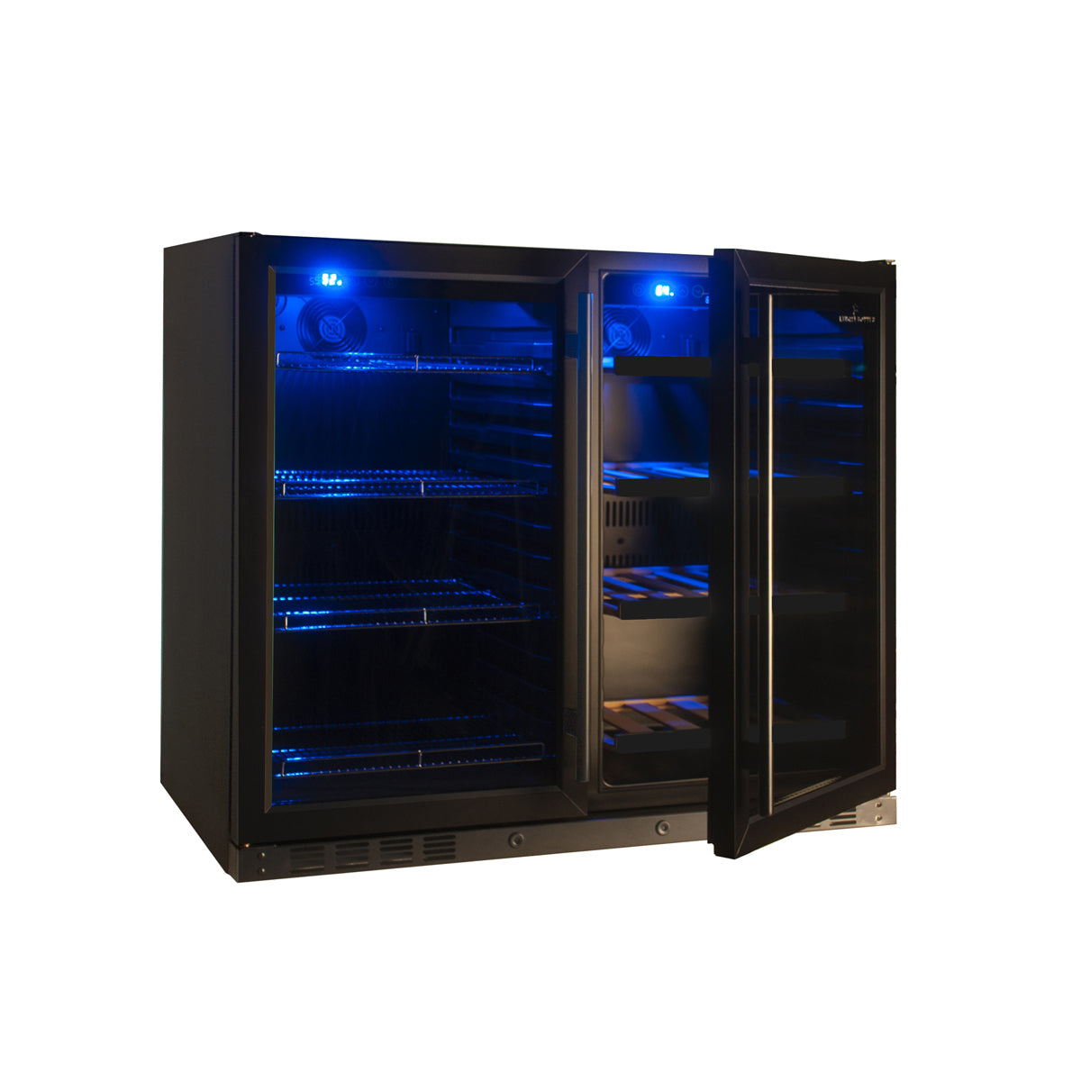 KingsBottle 39" Under Counter Dual-Zone Wine & Beer Fridge Combo