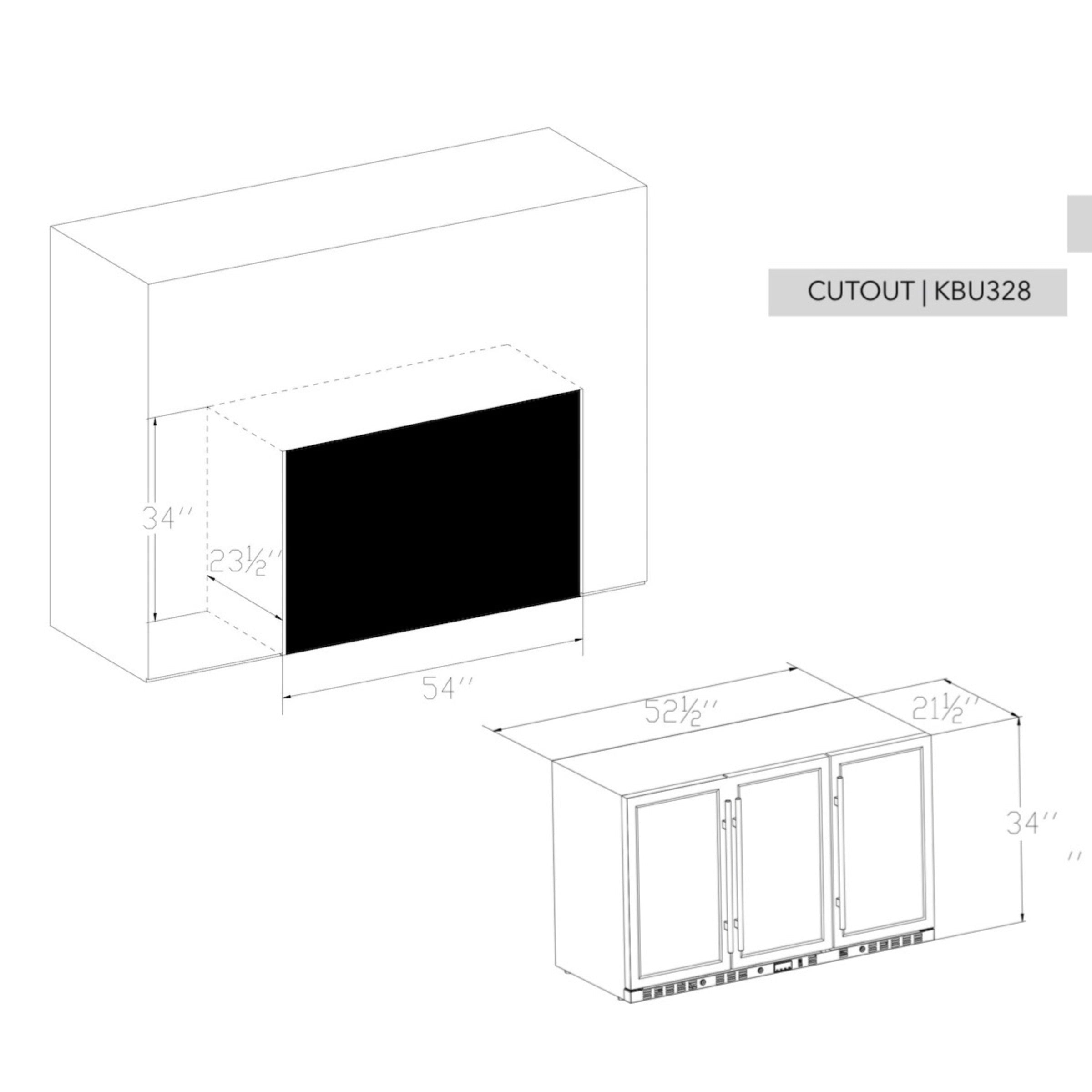 KingsBottle 53" Triple-Door Heated Glass Beverage Refrigerator