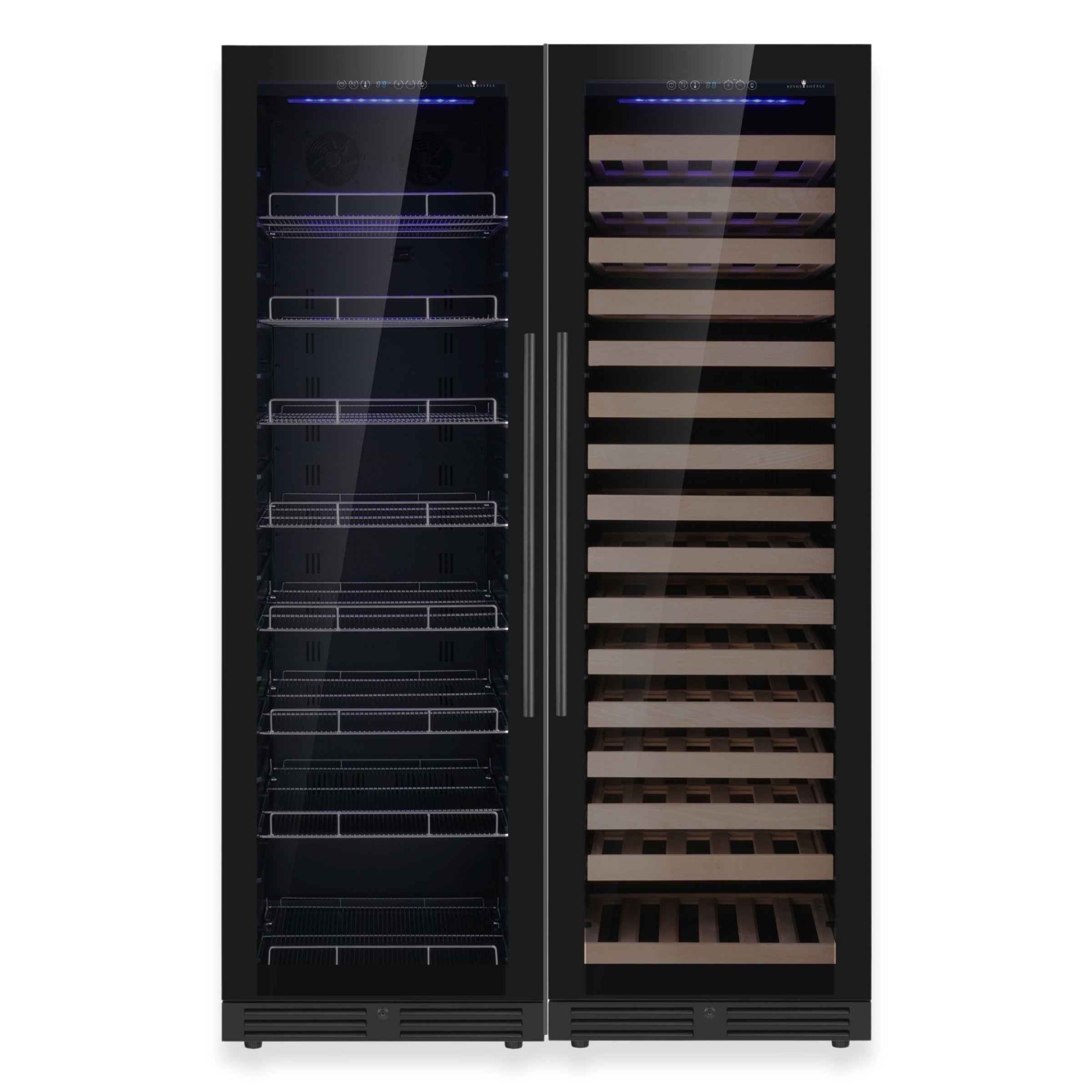 KingsBottle Ultimate Wine & Beverage Upright Refrigerator Combo – Low-E Glass