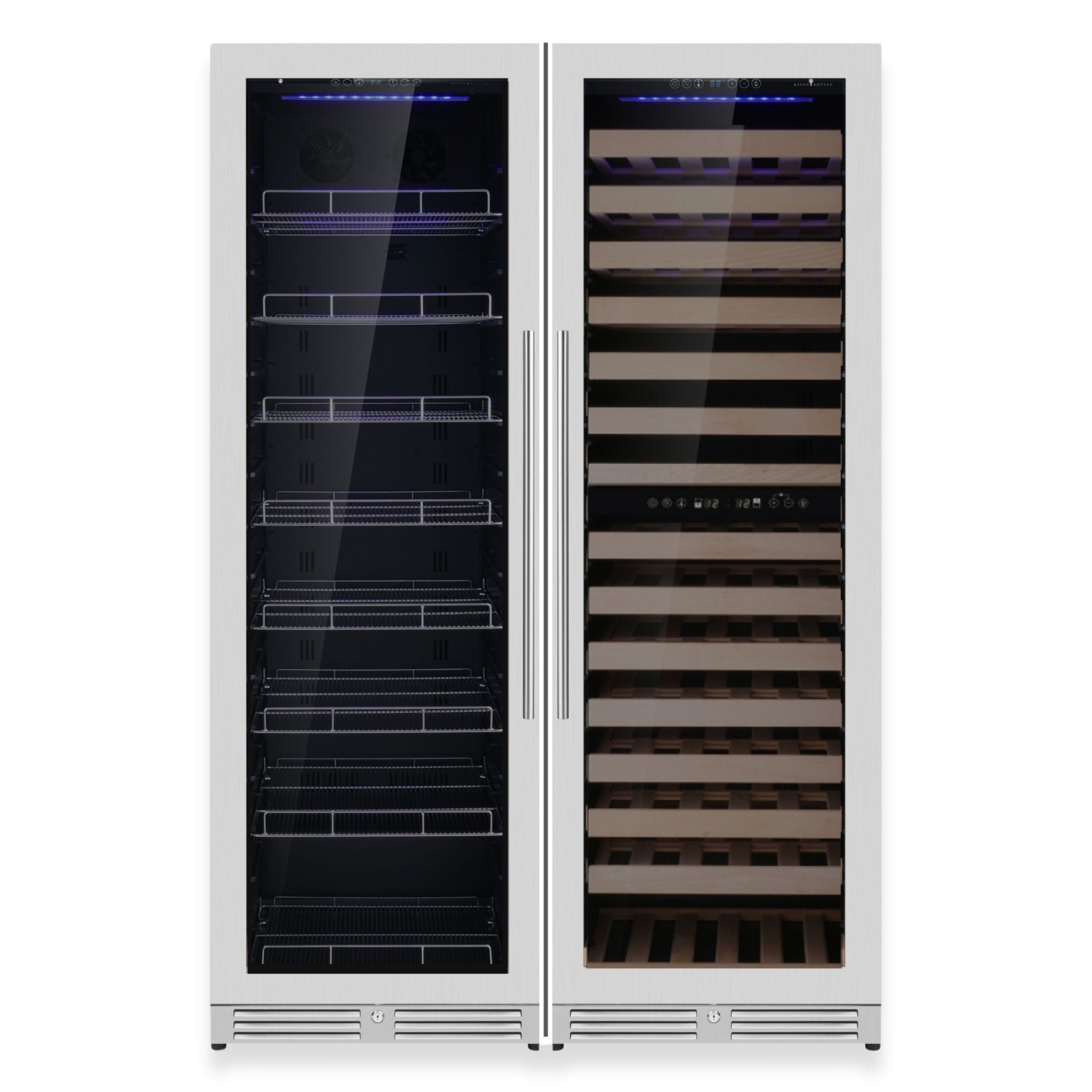 KingsBottle Upright Wine & Beverage Cooler Combo | Triple Zones