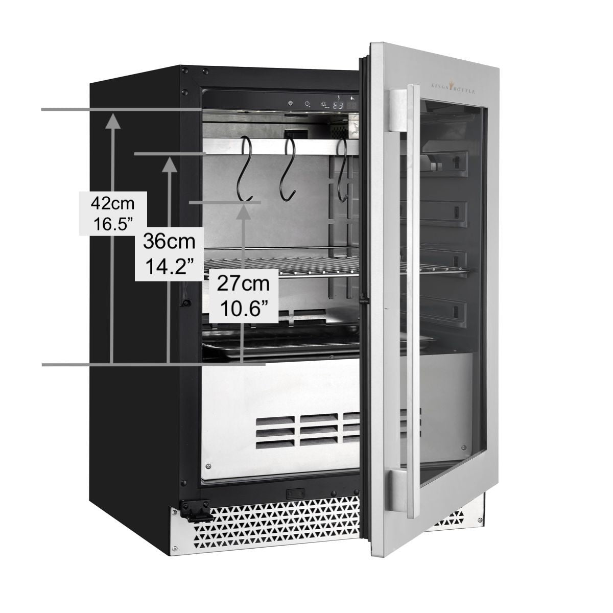 KingsBottle 24″ Compact Glass-Door Meat Aging Fridge
