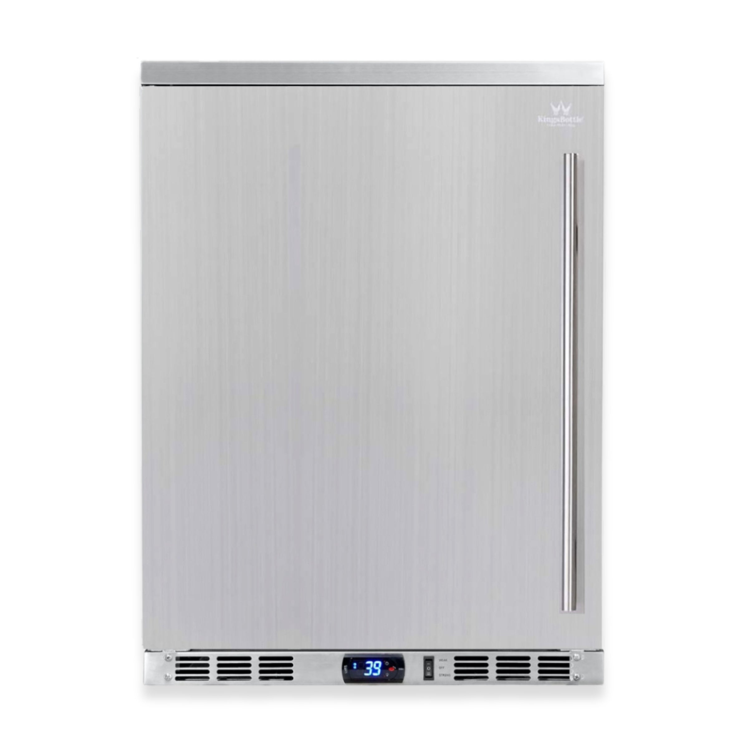 KingsBottle 24" Outdoor Beverage Refrigerator with Solid Stainless Steel Door