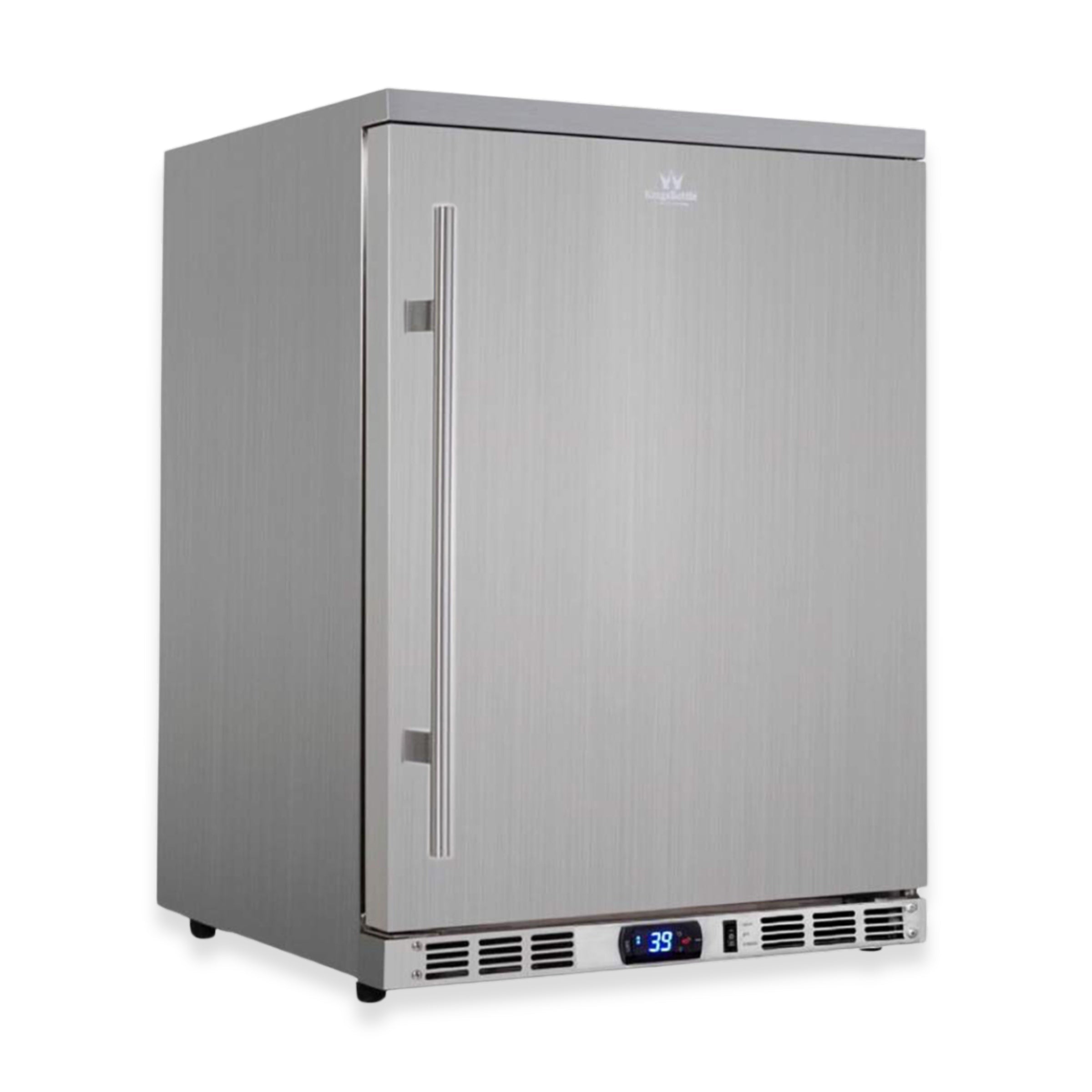 KingsBottle 24" Outdoor Beverage Refrigerator with Solid Stainless Steel Door