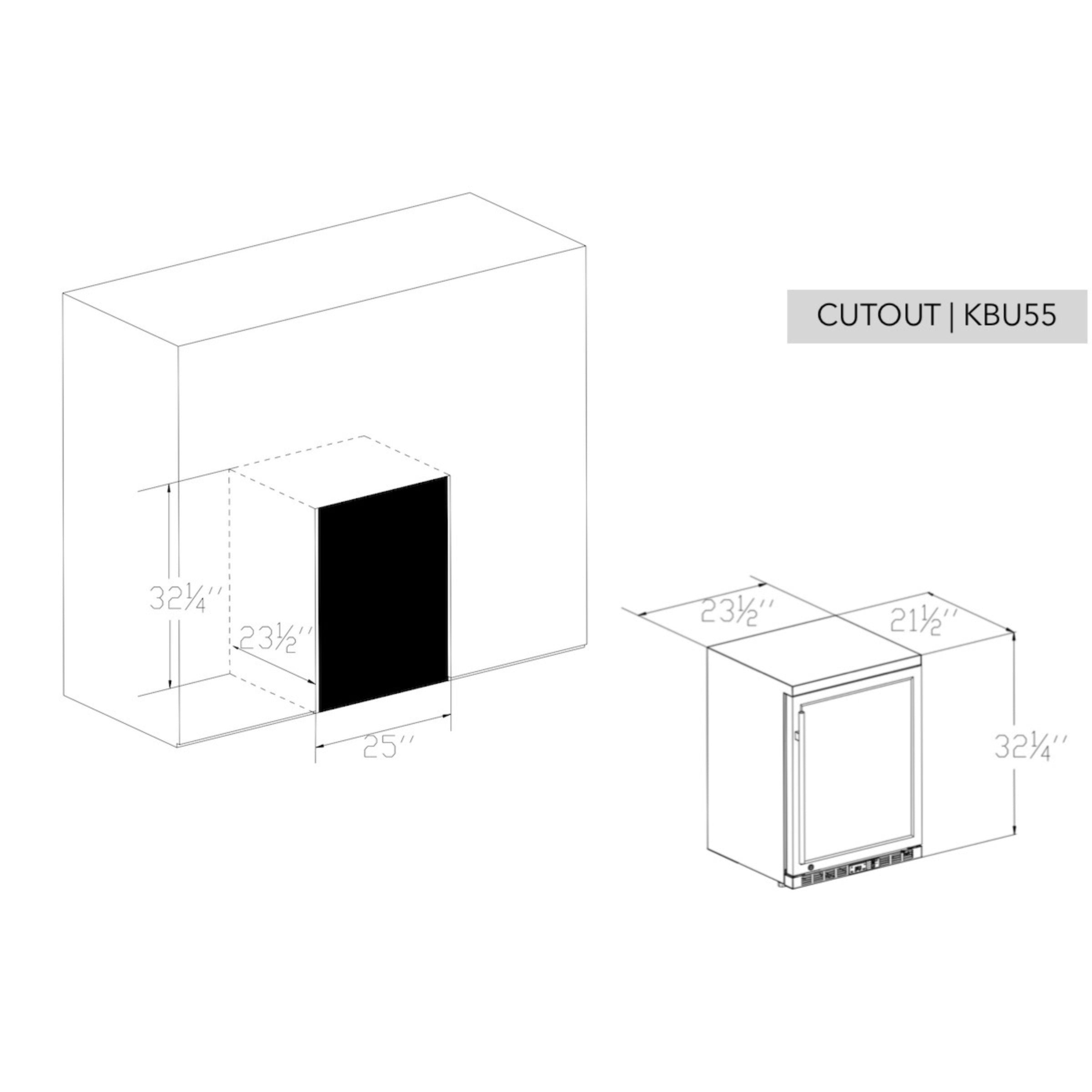 KingsBottle 24" Outdoor Beverage Refrigerator with Solid Stainless Steel Door