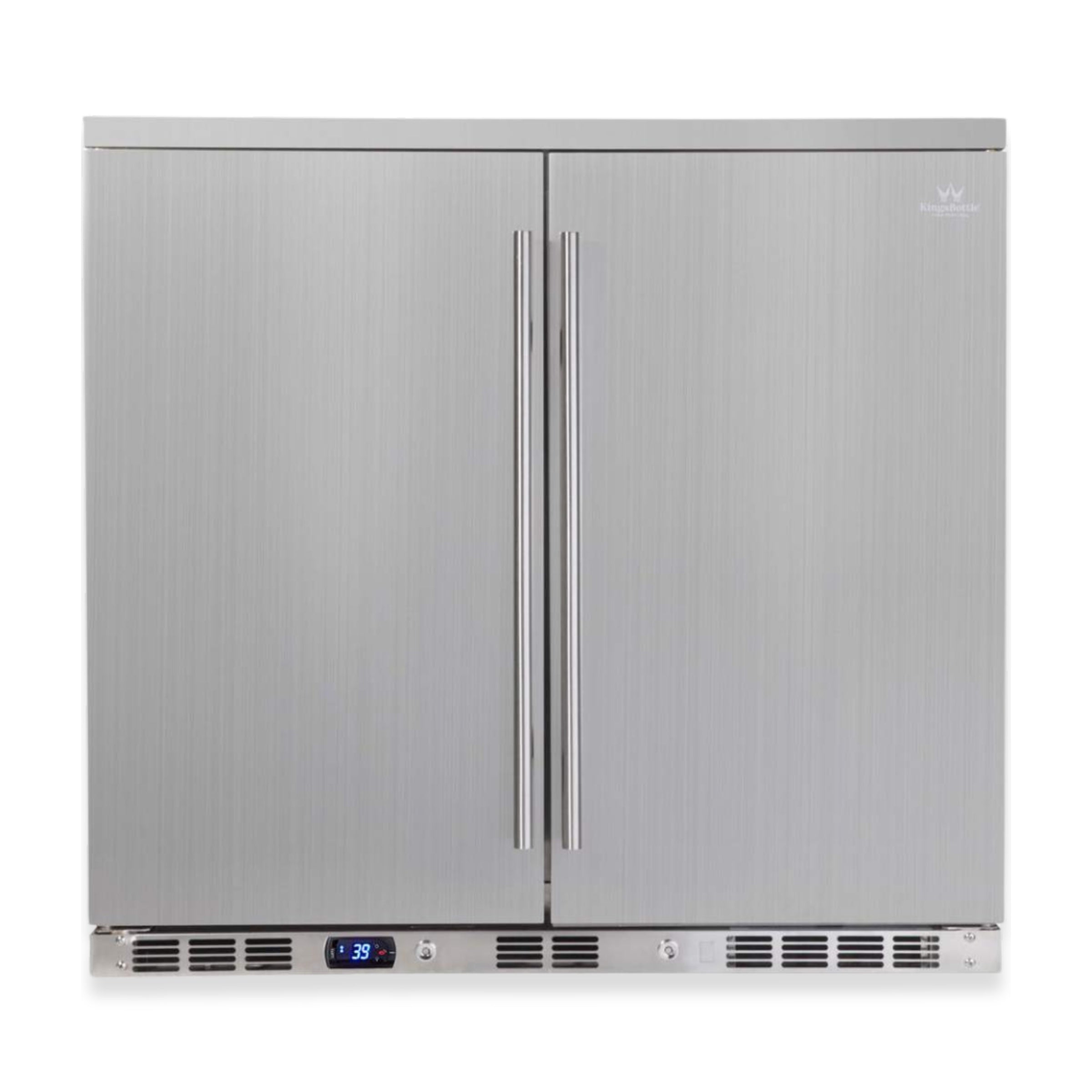 KingsBottle 36" Outdoor 2-Door Beverage Refrigerator – Stainless Steel