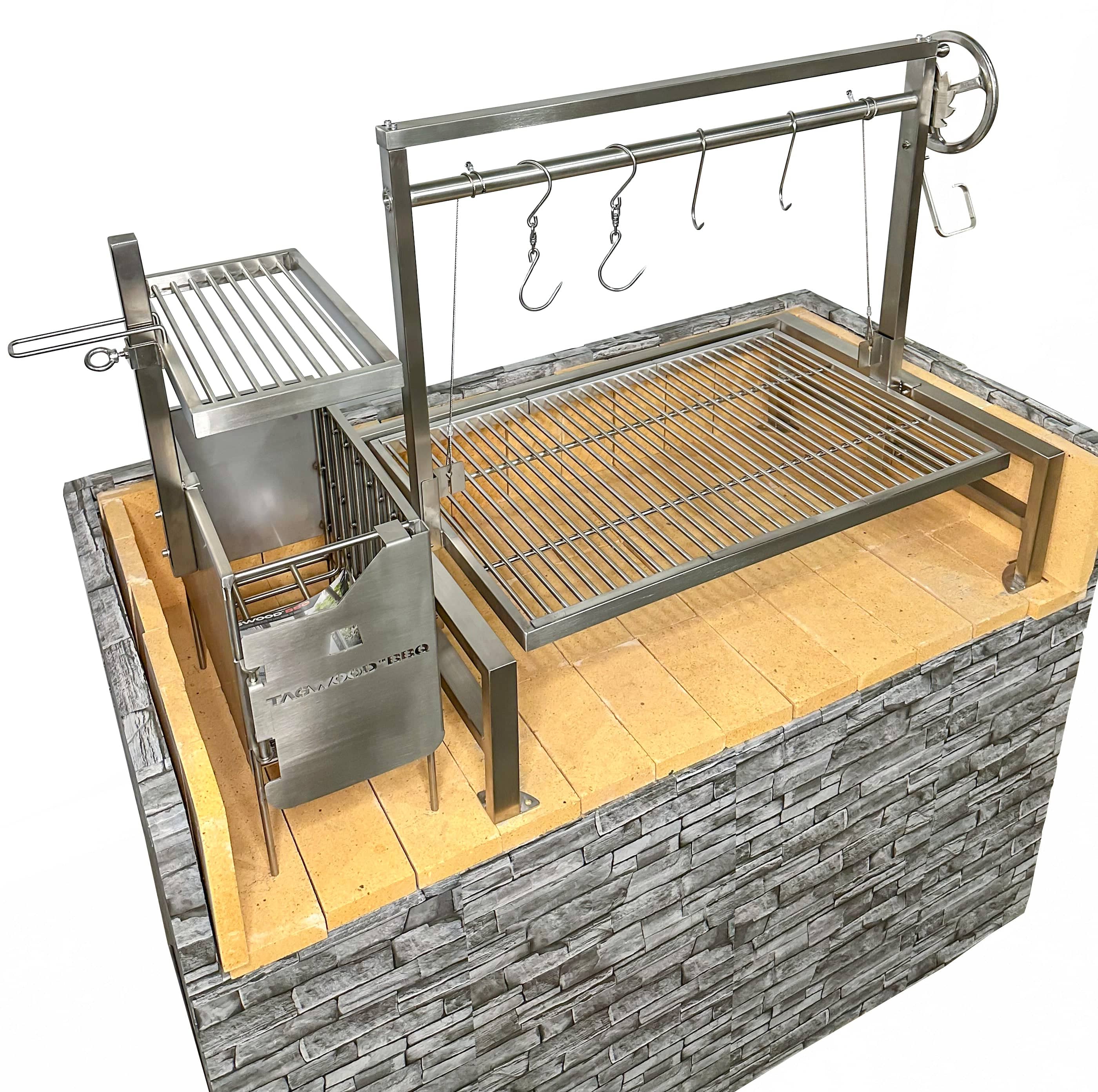 Tagwood BBQ09SS Insert-Style Argentine Santa Maria Gaucho Grill | BBQ09SS