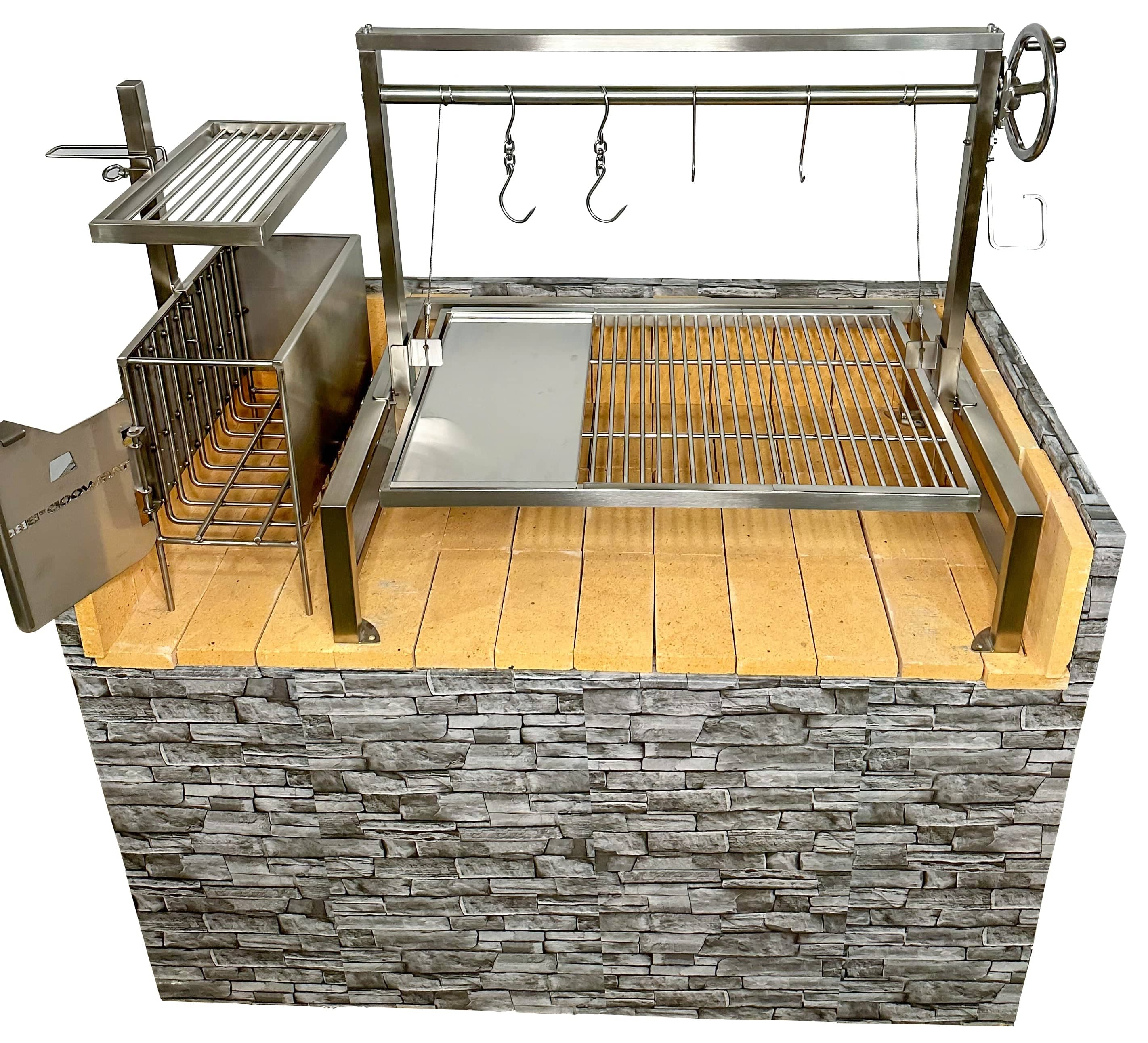 Tagwood BBQ09SS Insert-Style Argentine Santa Maria Gaucho Grill | BBQ09SS