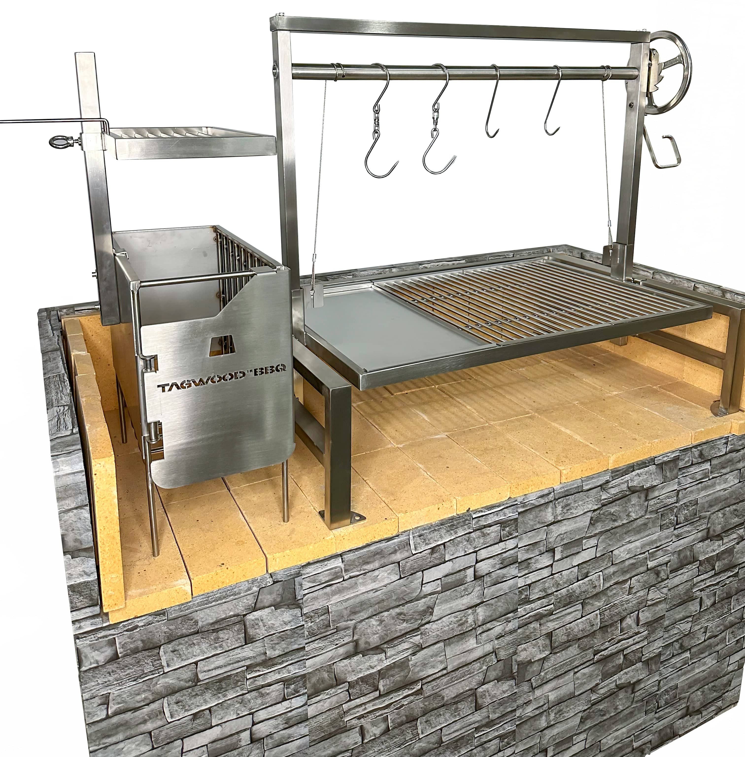 Tagwood BBQ09SS Insert-Style Argentine Santa Maria Gaucho Grill | BBQ09SS