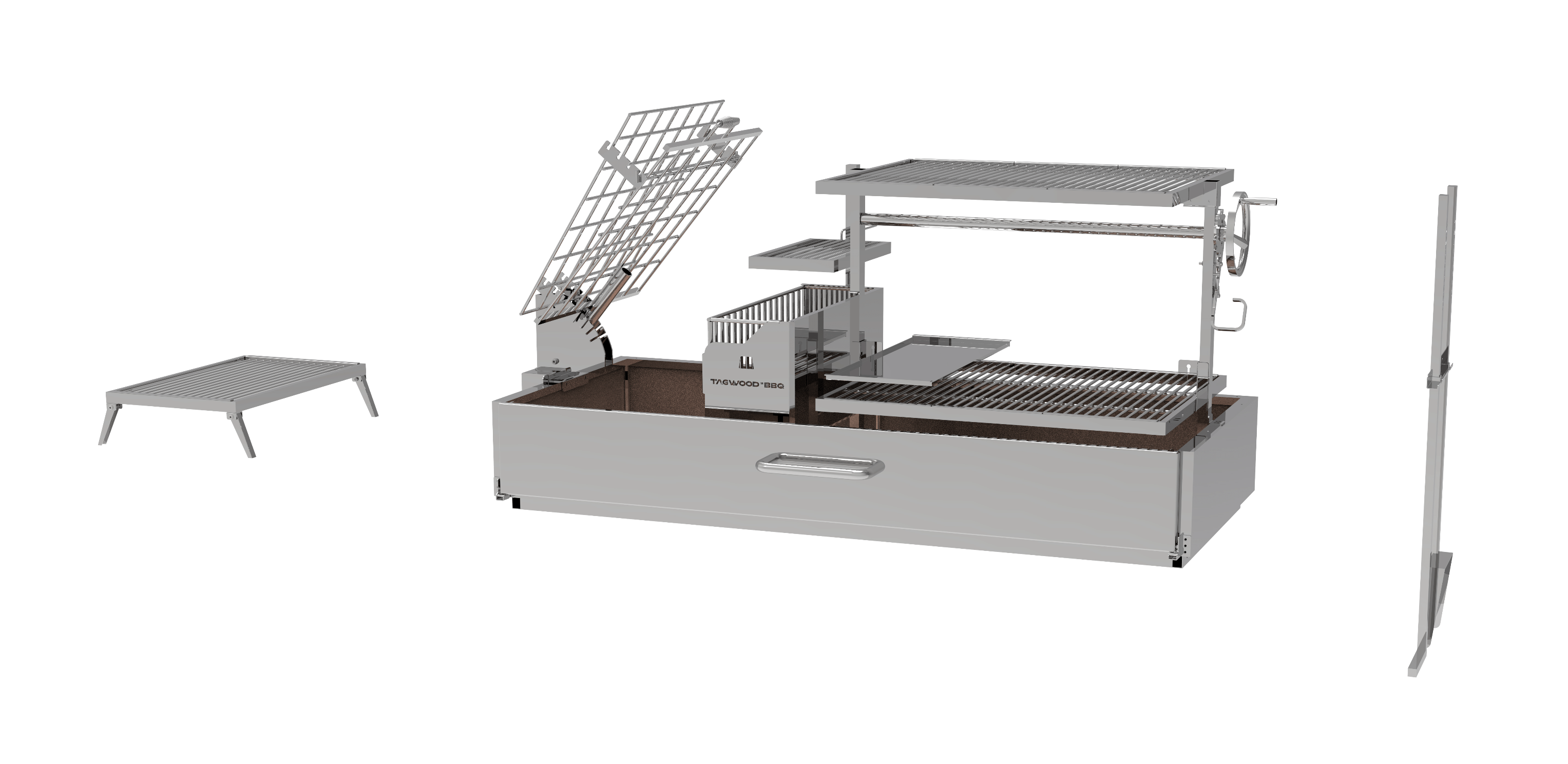 Tagwood BBQ28SS Argentine Santa Maria Wood & Charcoal Gaucho Grill