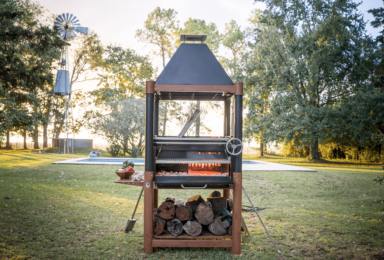 Tagwood BBQ02SI Argentine Santa Maria Wood & Charcoal Gaucho Grill