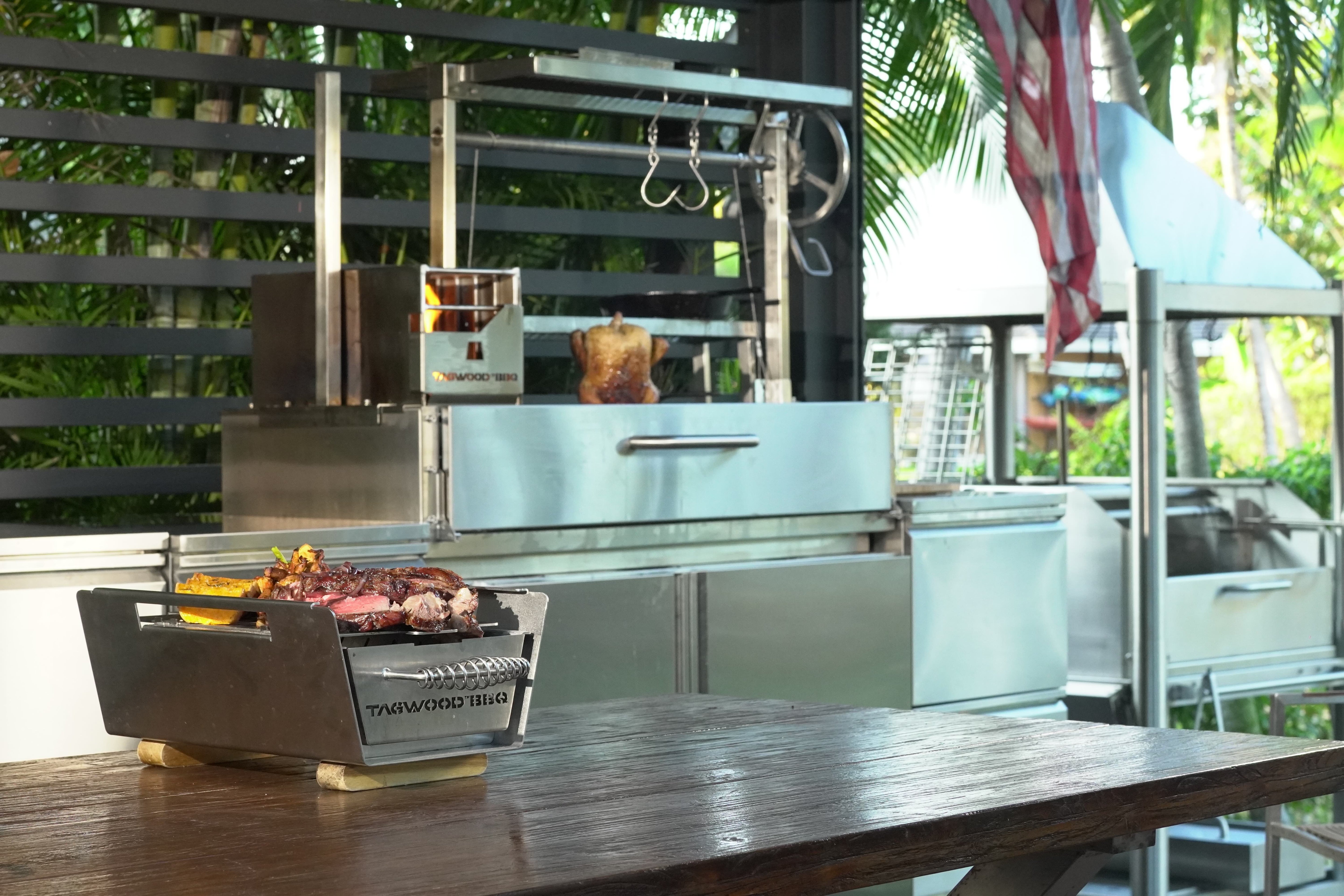 Tagwood BBQ Santa Maria Argentine Wood Fire & Charcoal Gaucho Grill Built-In – 304 Stainless Steel | BBQ05SS